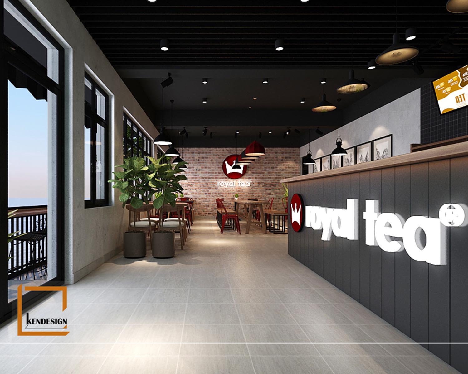 thiết kế quán trà sữa