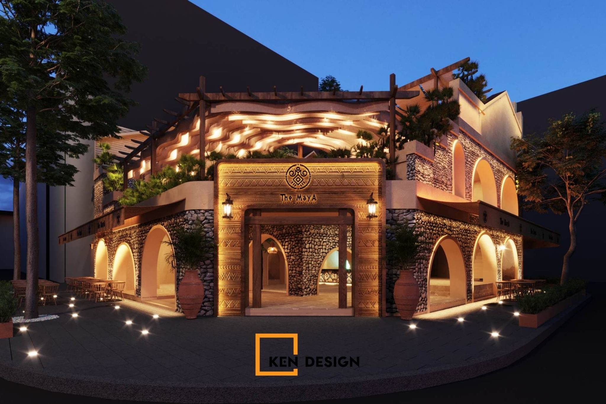 mẫu thiết kế nhà hàng bistro của kendesign
