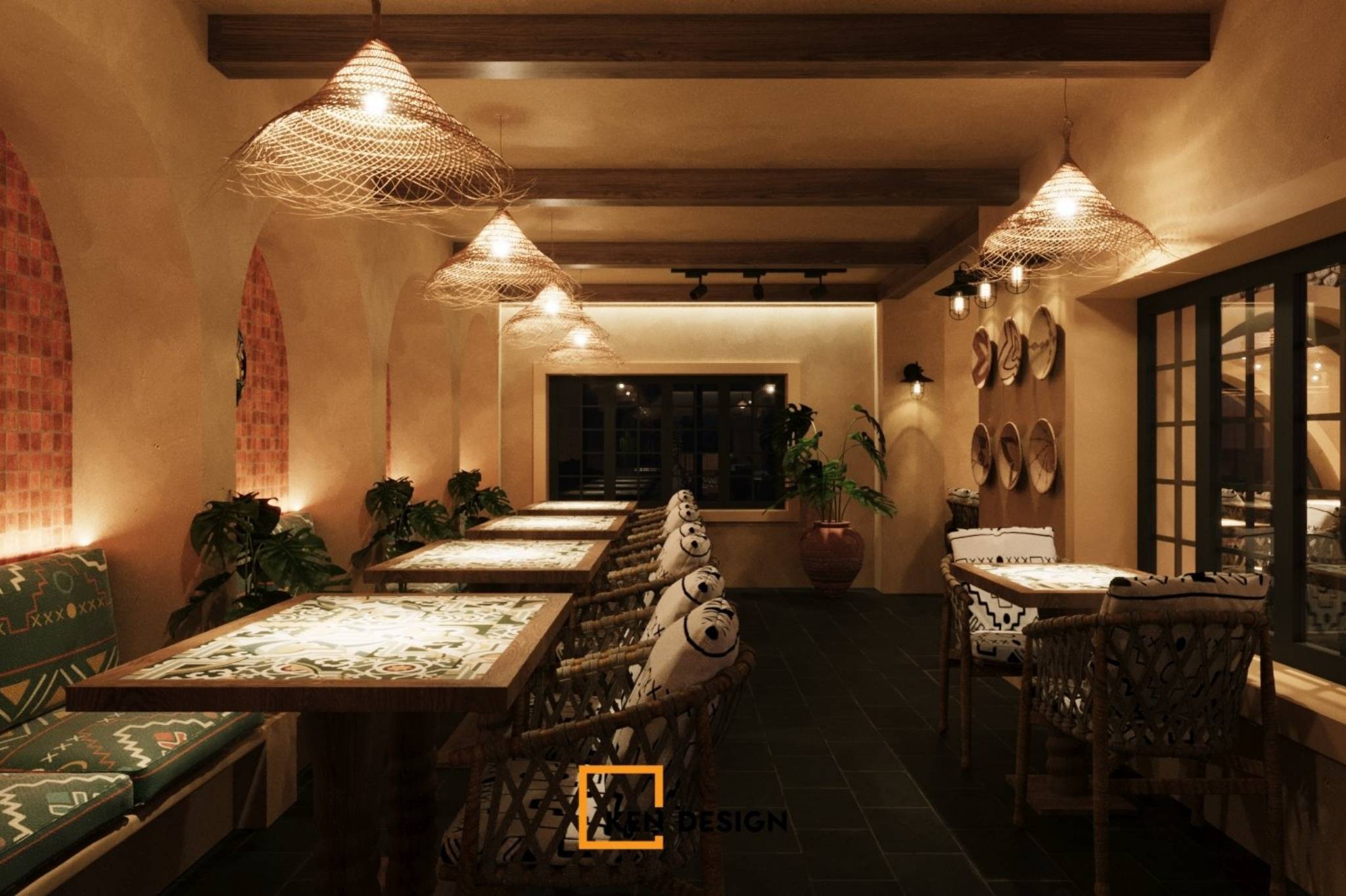 mẫu thiết kế nhà hàng bistro của kendesign