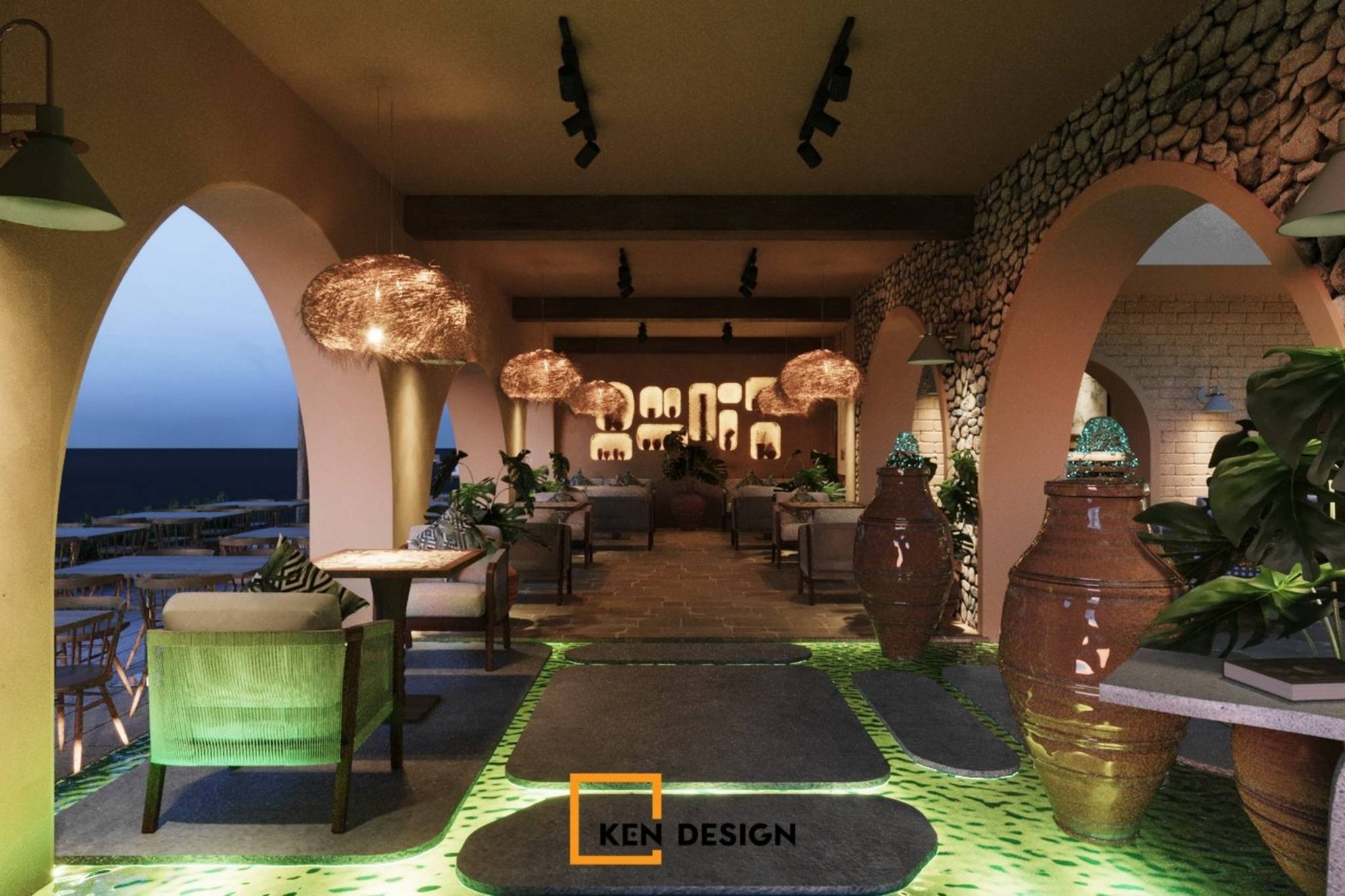 mẫu thiết kế nhà hàng bistro của kendesign