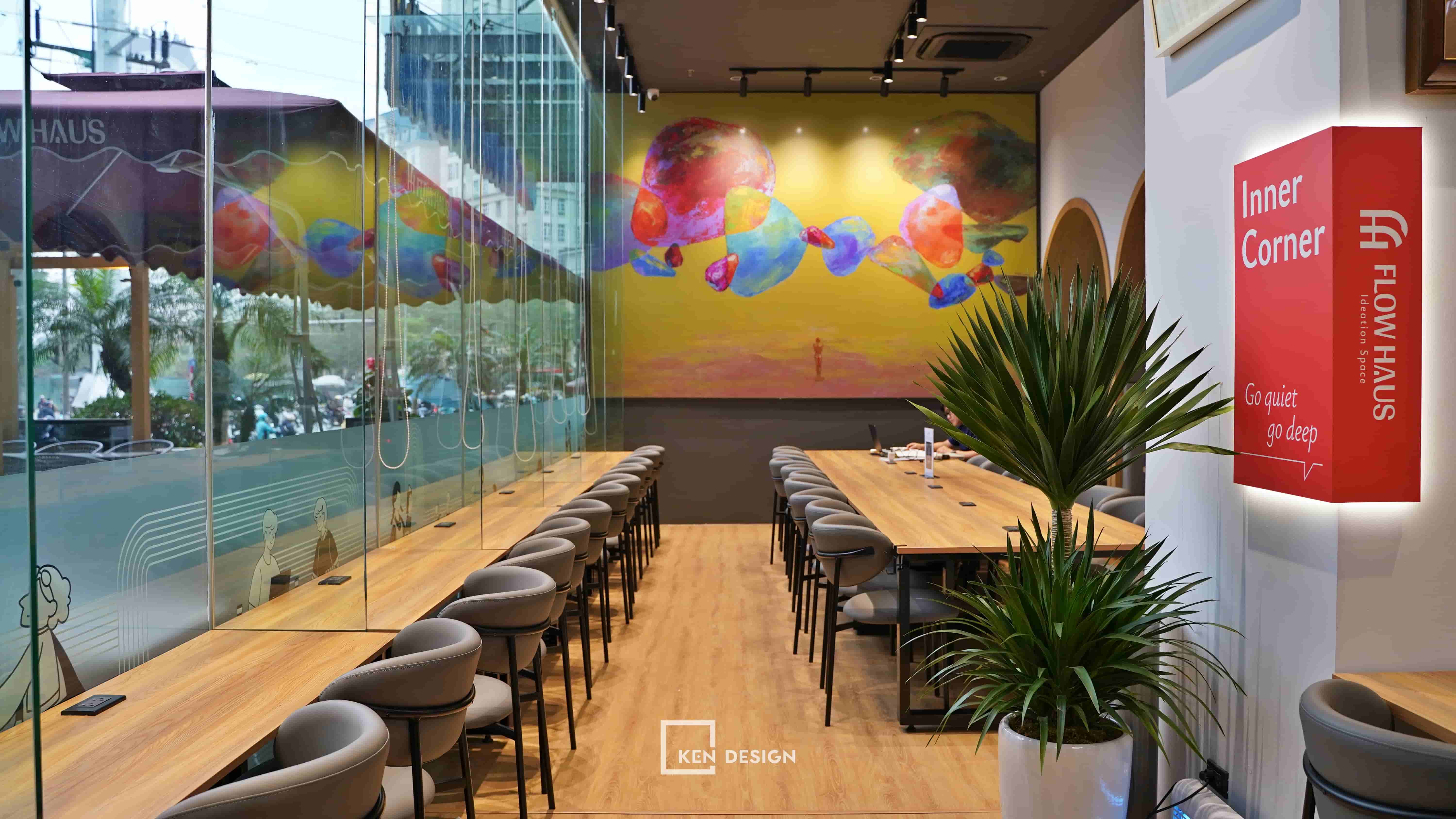 Thi công hoàn thiện cafe coworking Flow Haus Mễ Trì 