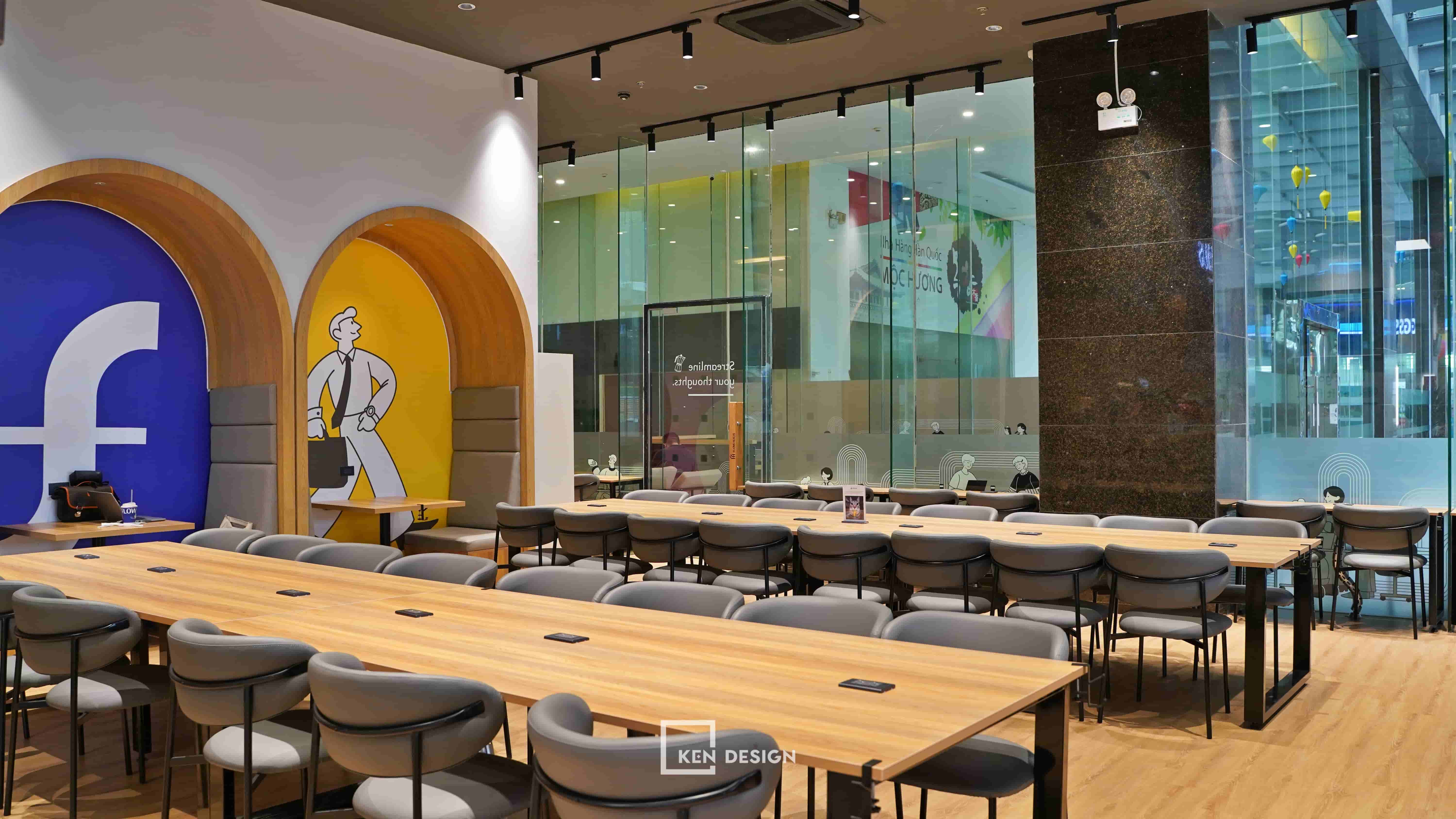 Thi công hoàn thiện cafe coworking Flow Haus Mễ Trì 