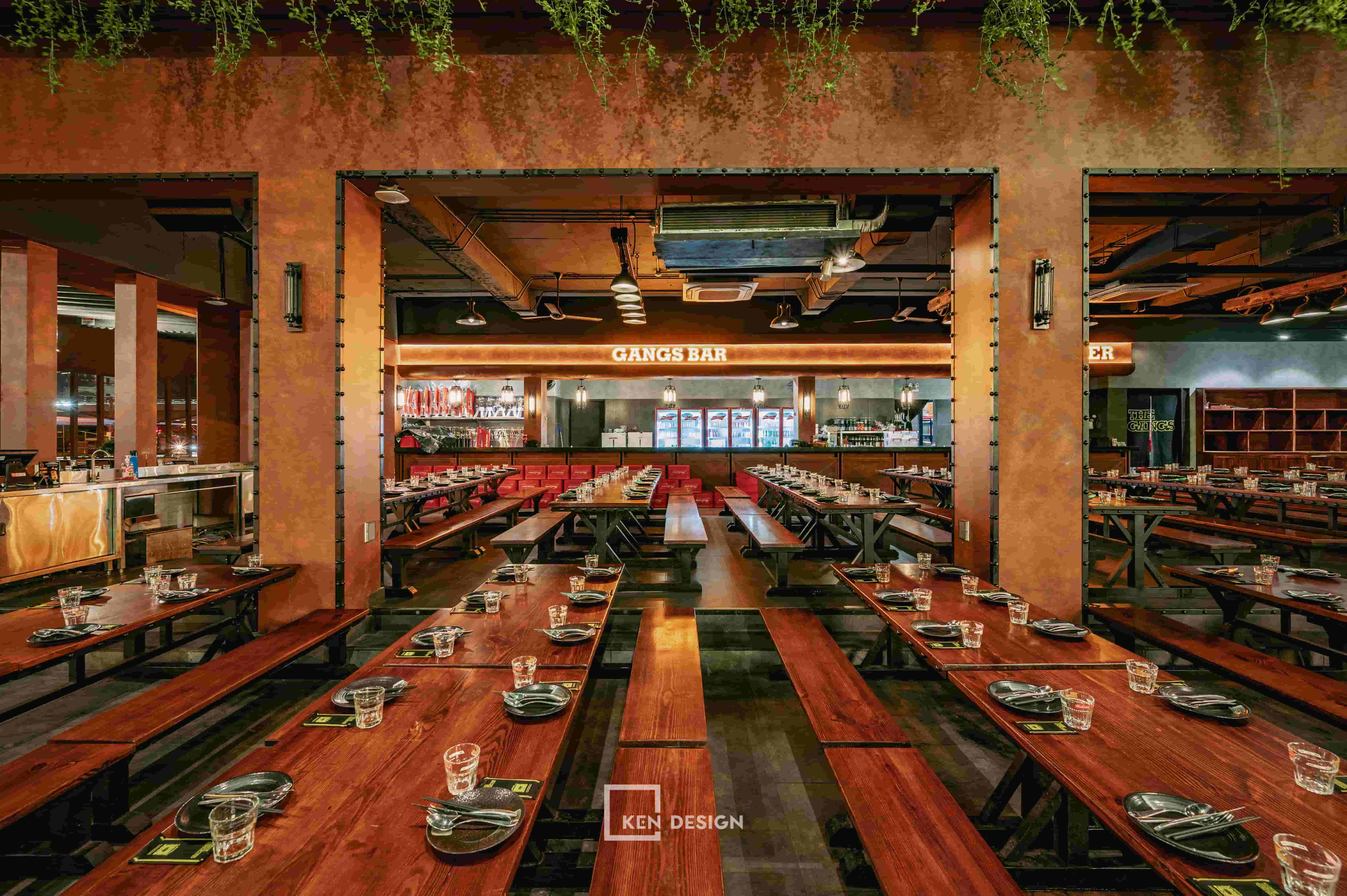 thi công nhà hàng The Gangs Airport tại Gò Vấp
