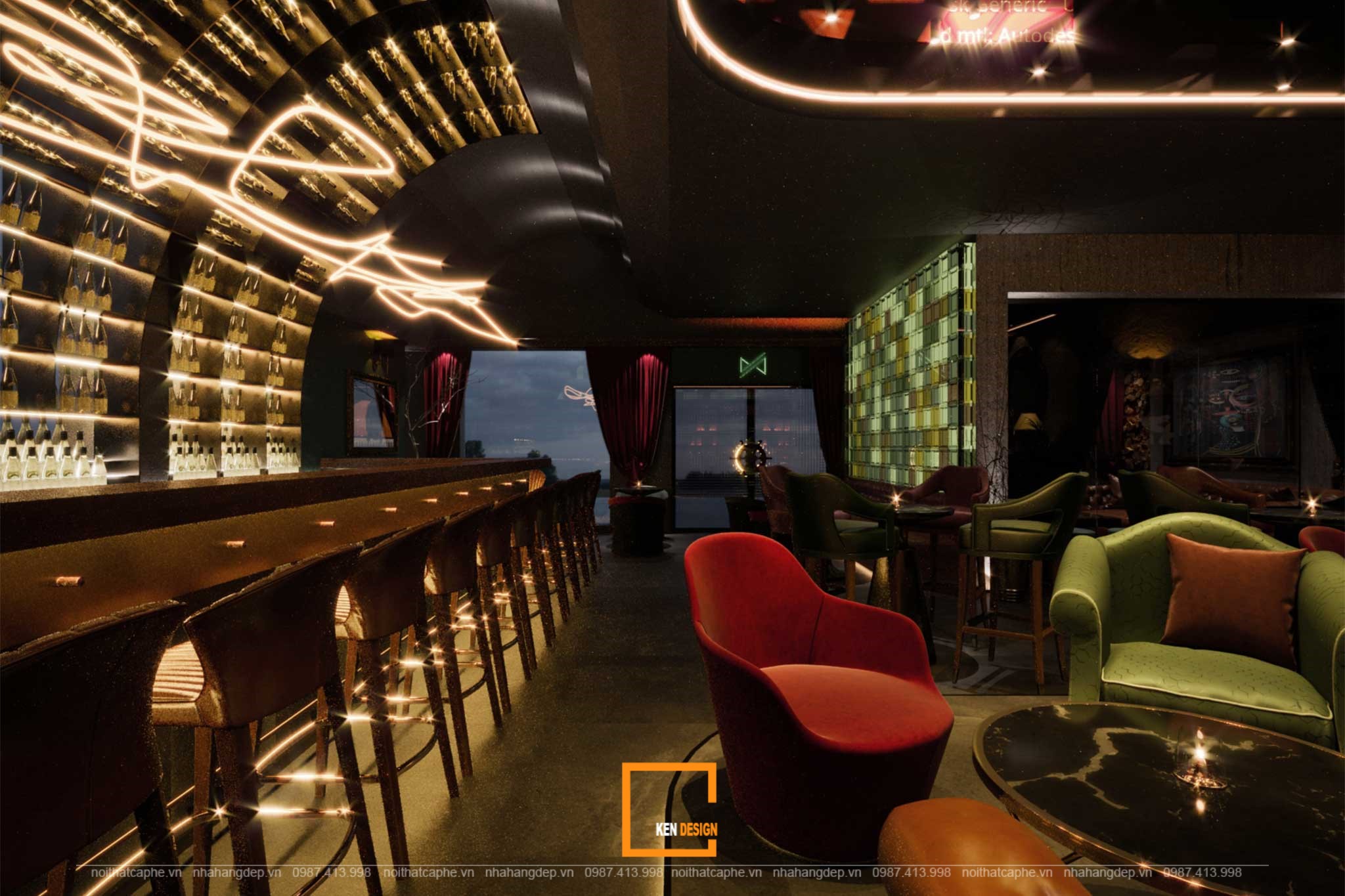 thiết kế quầy bar Nevermind Bar Lounge