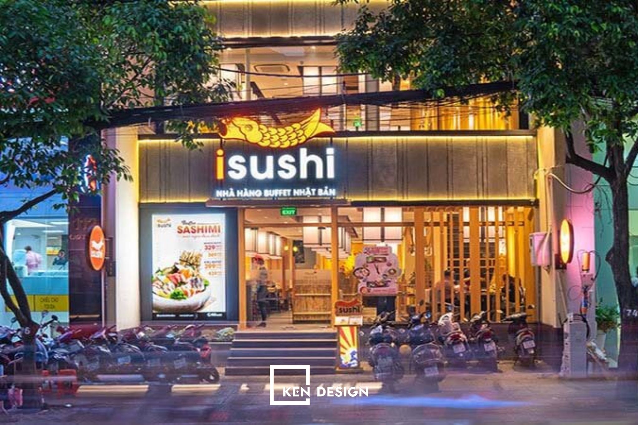 thiết kế Isushi - nhà hàng Nhật