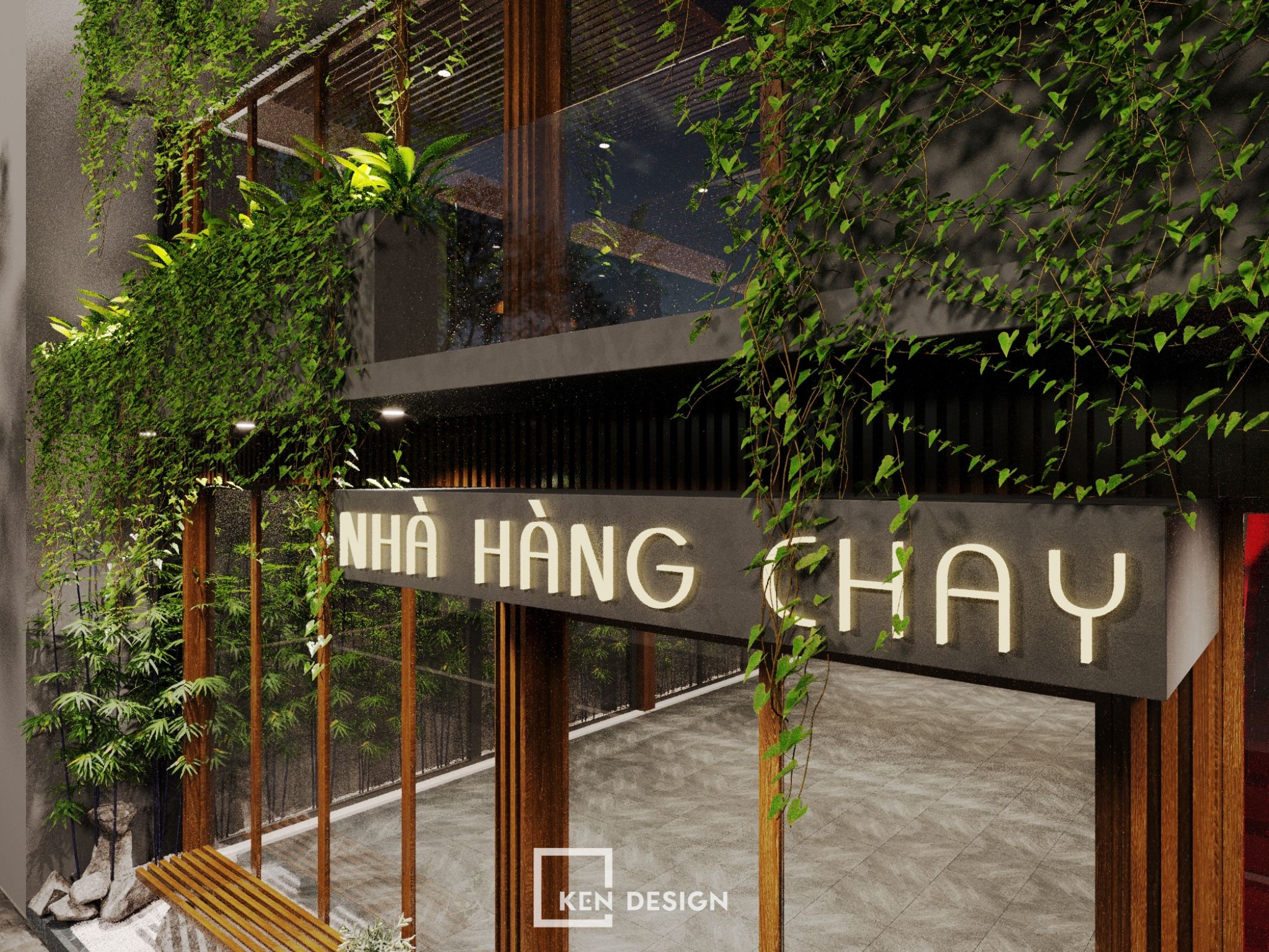 Thiết kế kiến trúc nhà hàng Chay tại Long Biên