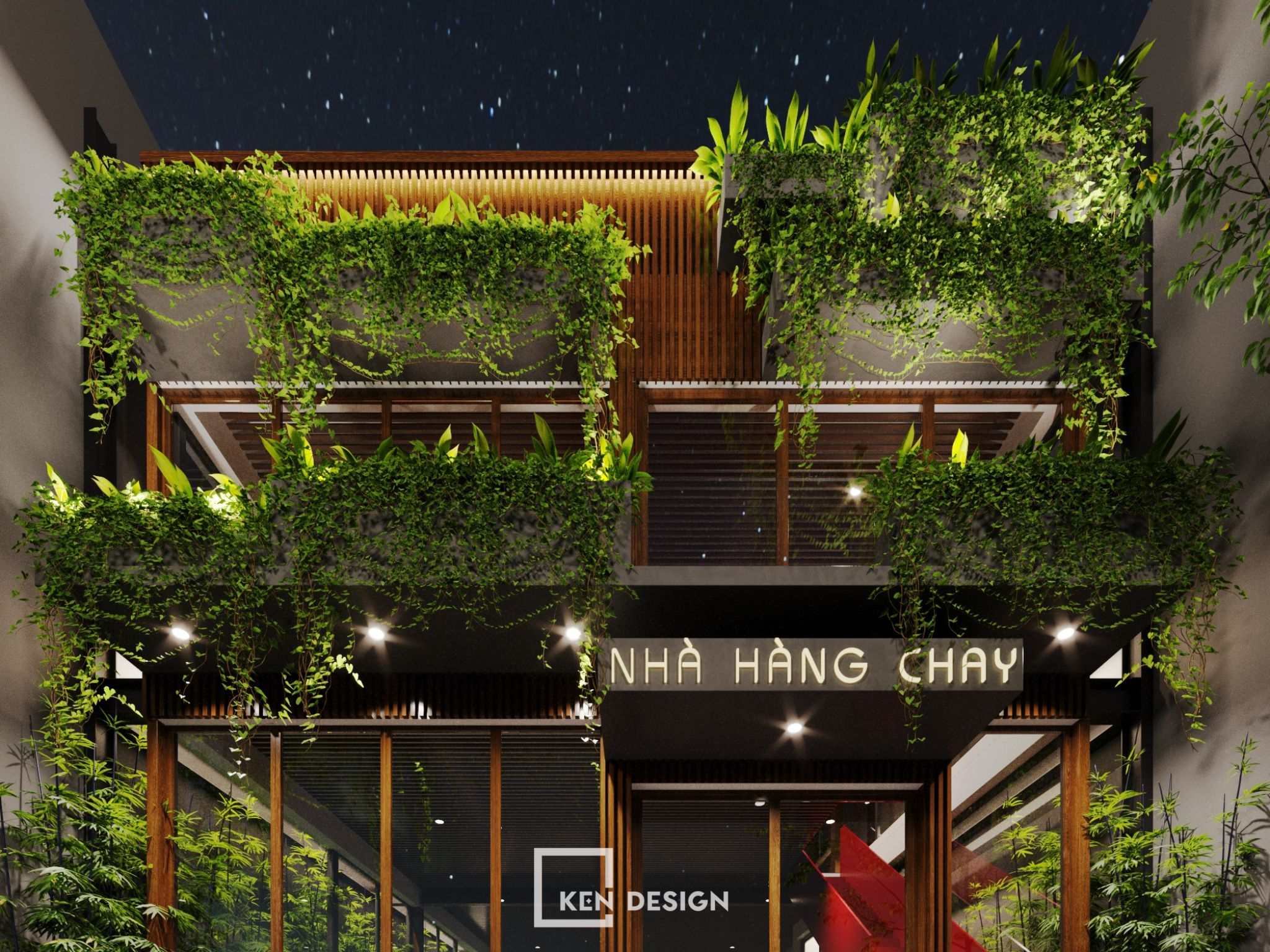 Thiết kế kiến trúc nhà hàng Chay tại Long Biên