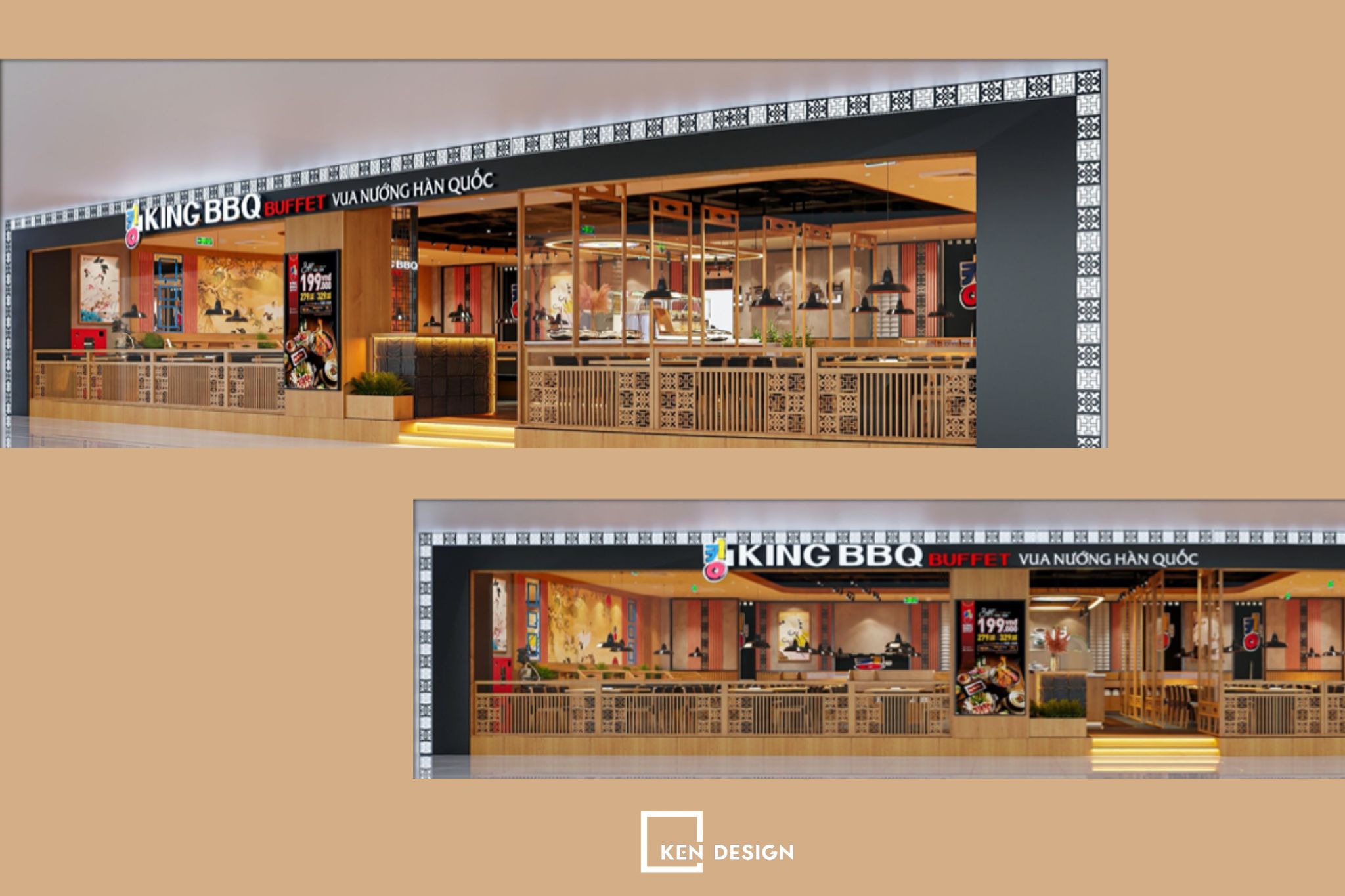 thiết kế mặt tiền king bbq vinsmart city