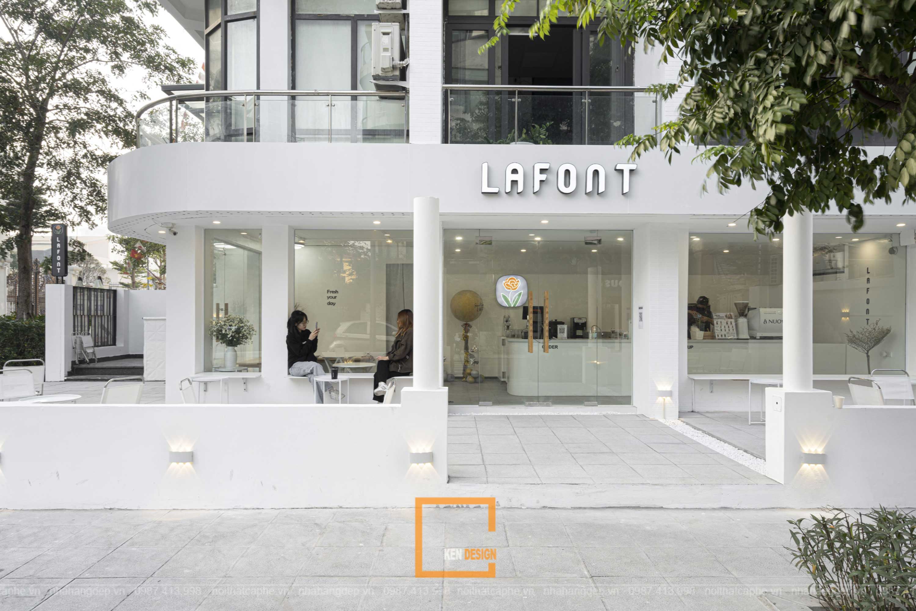 thiết kế quán cafe tối giản Lafont - Rosier