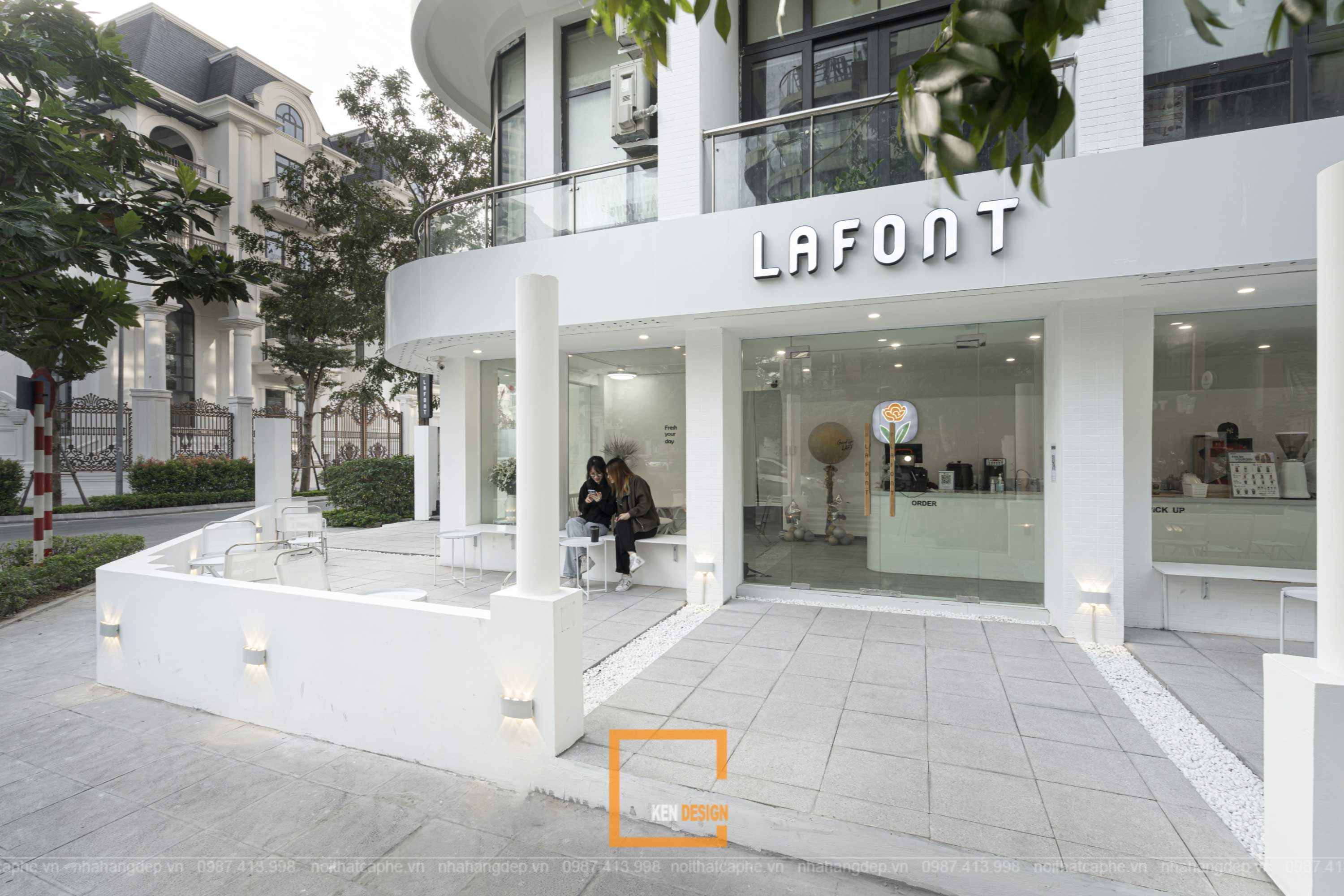 thiết kế quán cafe phong cách tối giản Lafont - Rosier