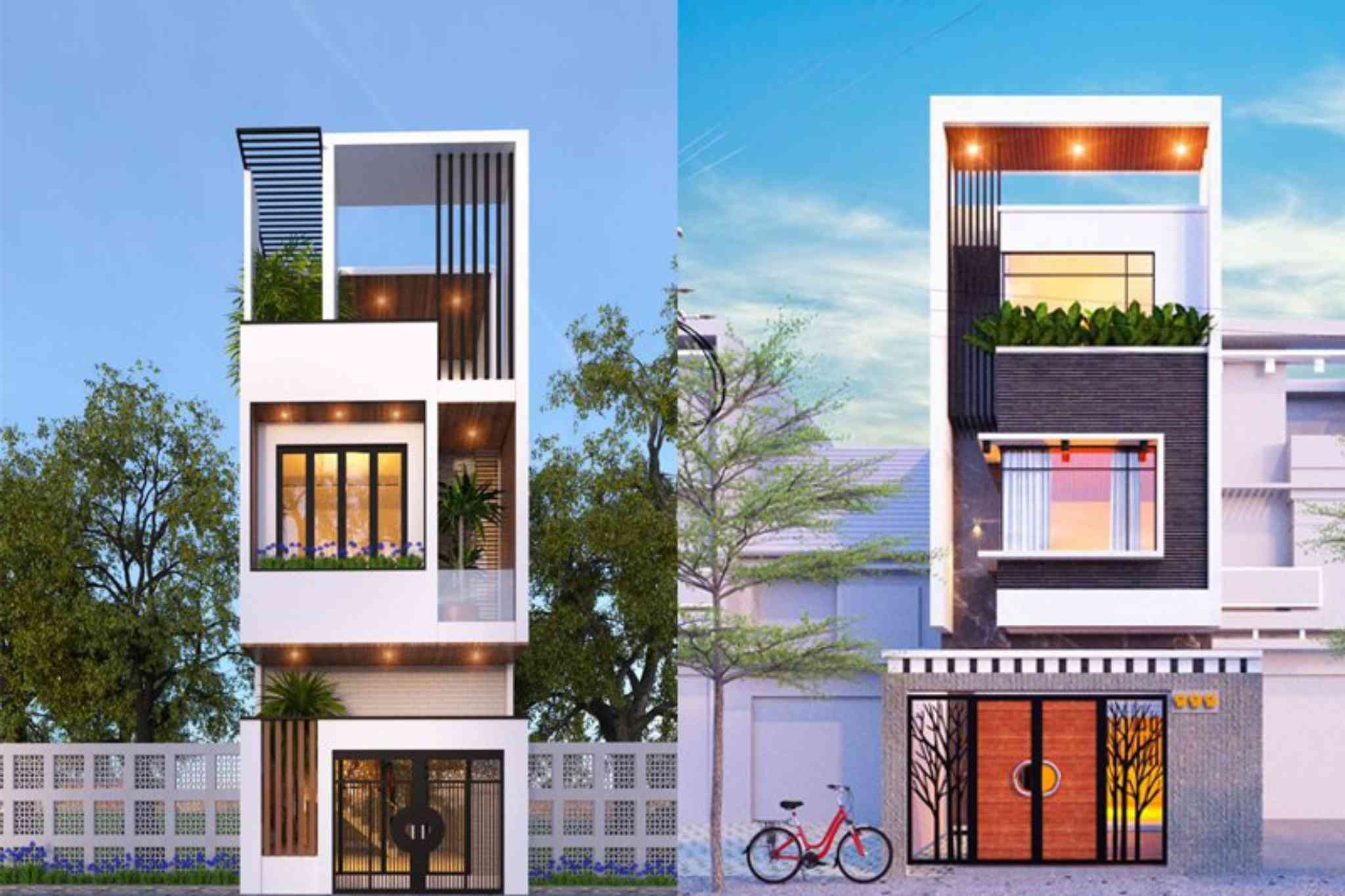 Thiết kế mặt tiền cho homestay nhà ống