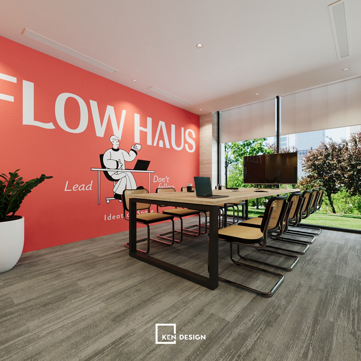 Thiết kế mở rộng quy mô quán cafe coworking Flow Haus