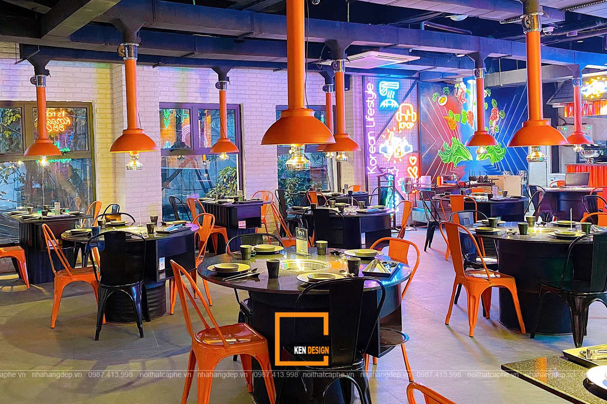 Mẫu thiết kế nội thất nhà hàng Hàn Quốc đẹp ấn tượng