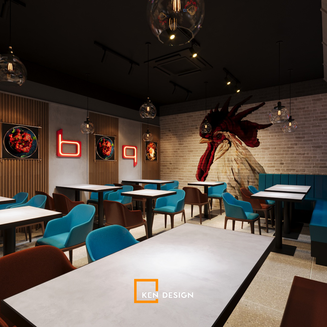 Thiết kế nhà hàng BBQ CHICKEN Hàn Quốc - Bà Triệu