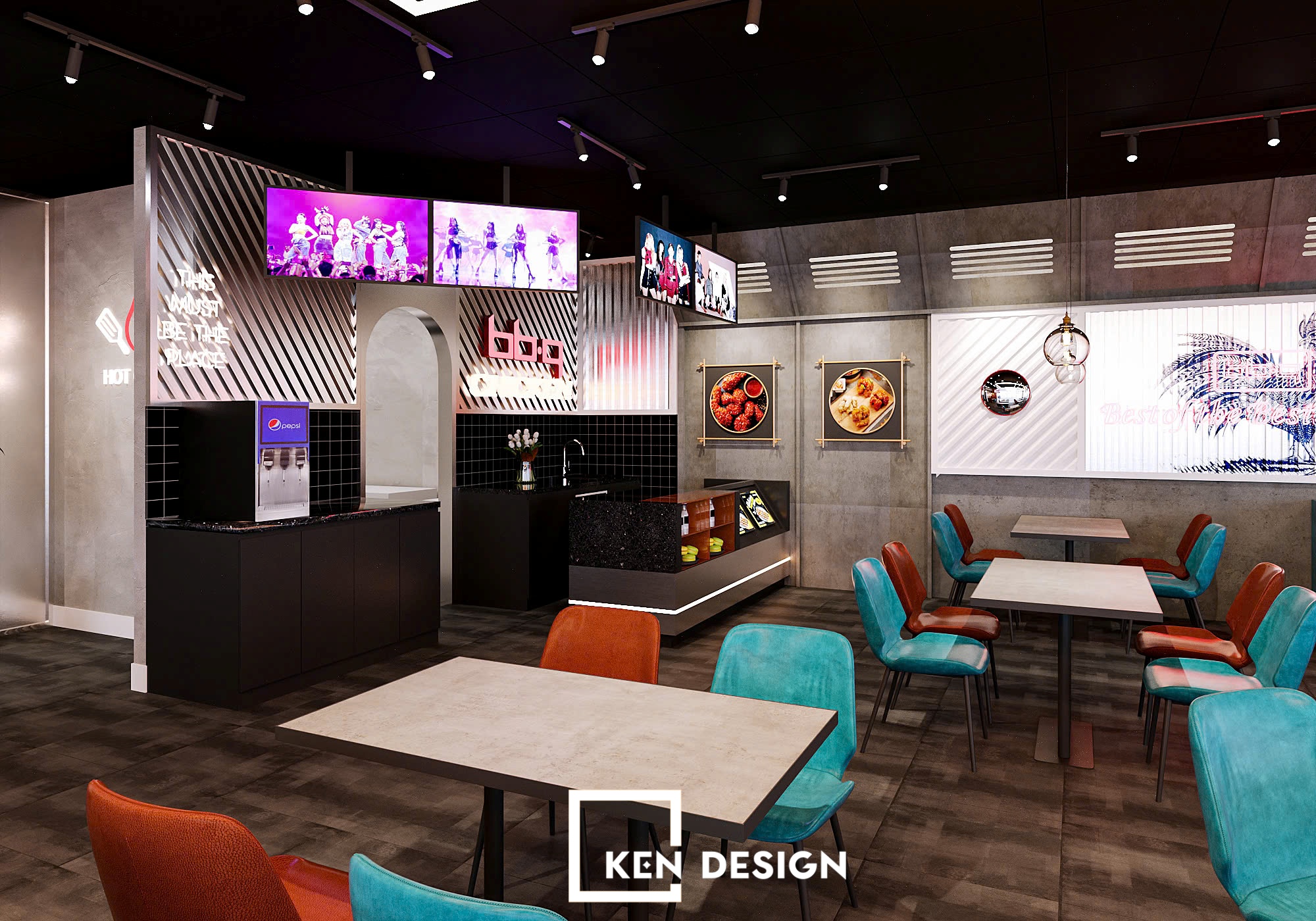 Thiết kế nhà hàng BBQ CHICKEN Hàn Quốc - Bắc Giang