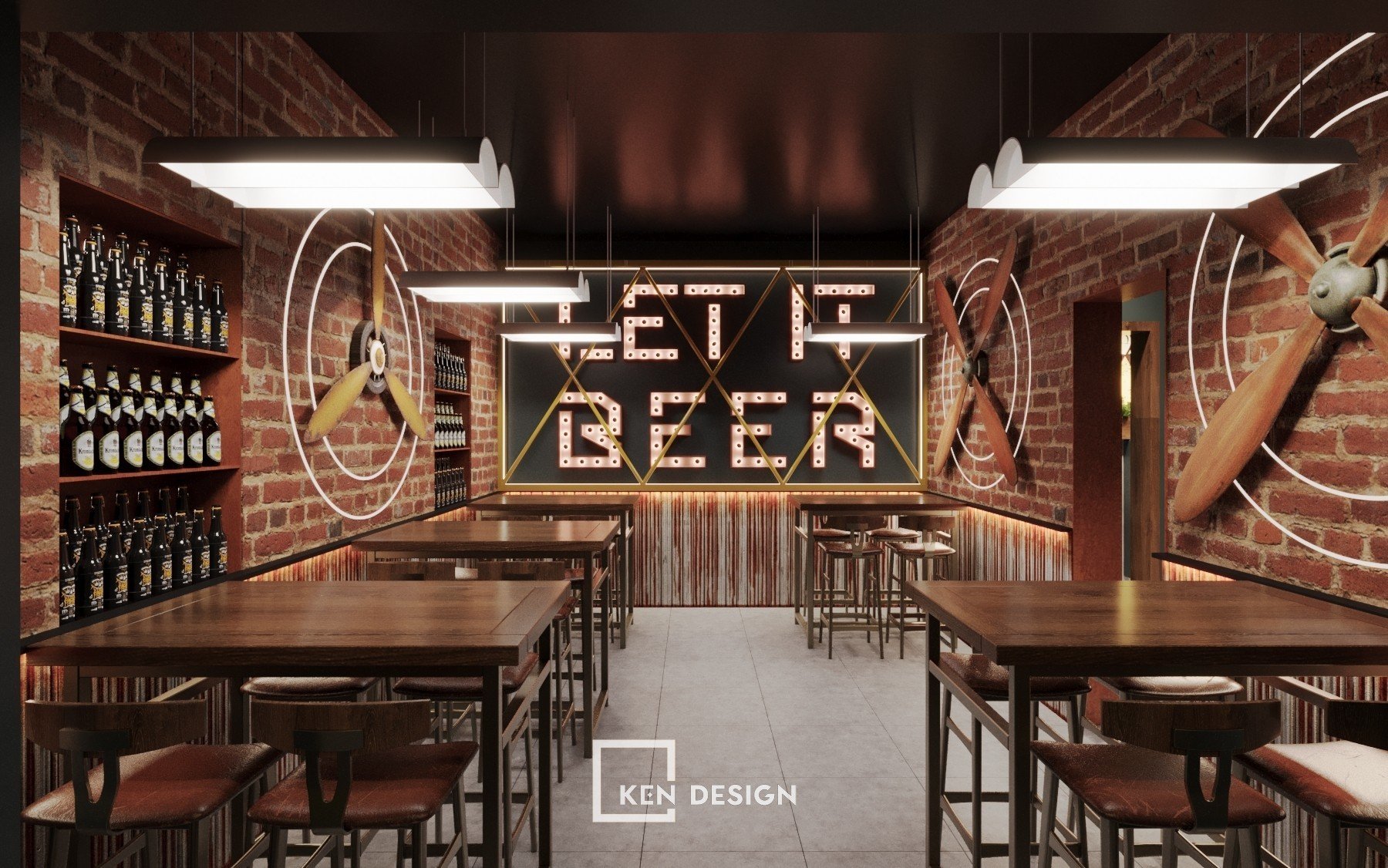 thiet ke nha hang bia 18 - Thiết kế nhà hàng bia độc lạ, phóng khoáng tại Hà Nội