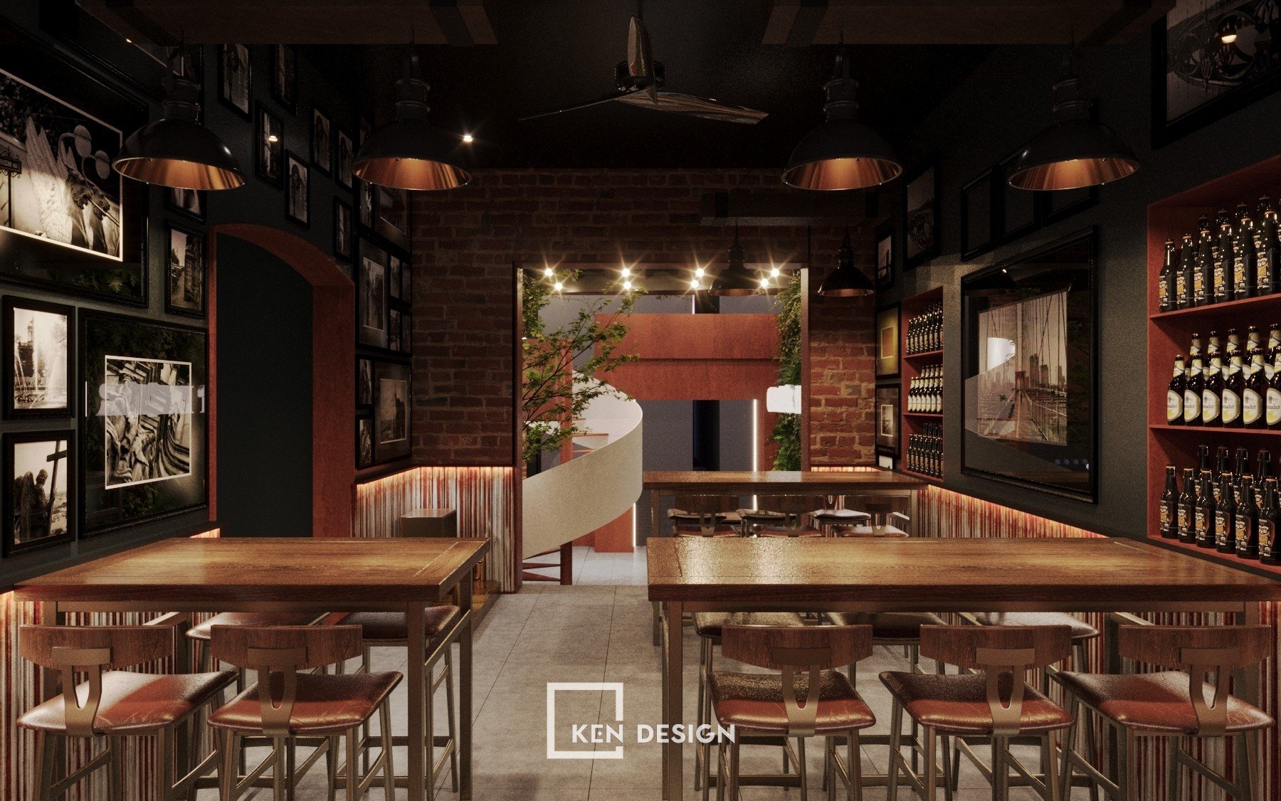 thiet ke nha hang bia 8 - Thiết kế nhà hàng bia độc lạ, phóng khoáng tại Hà Nội