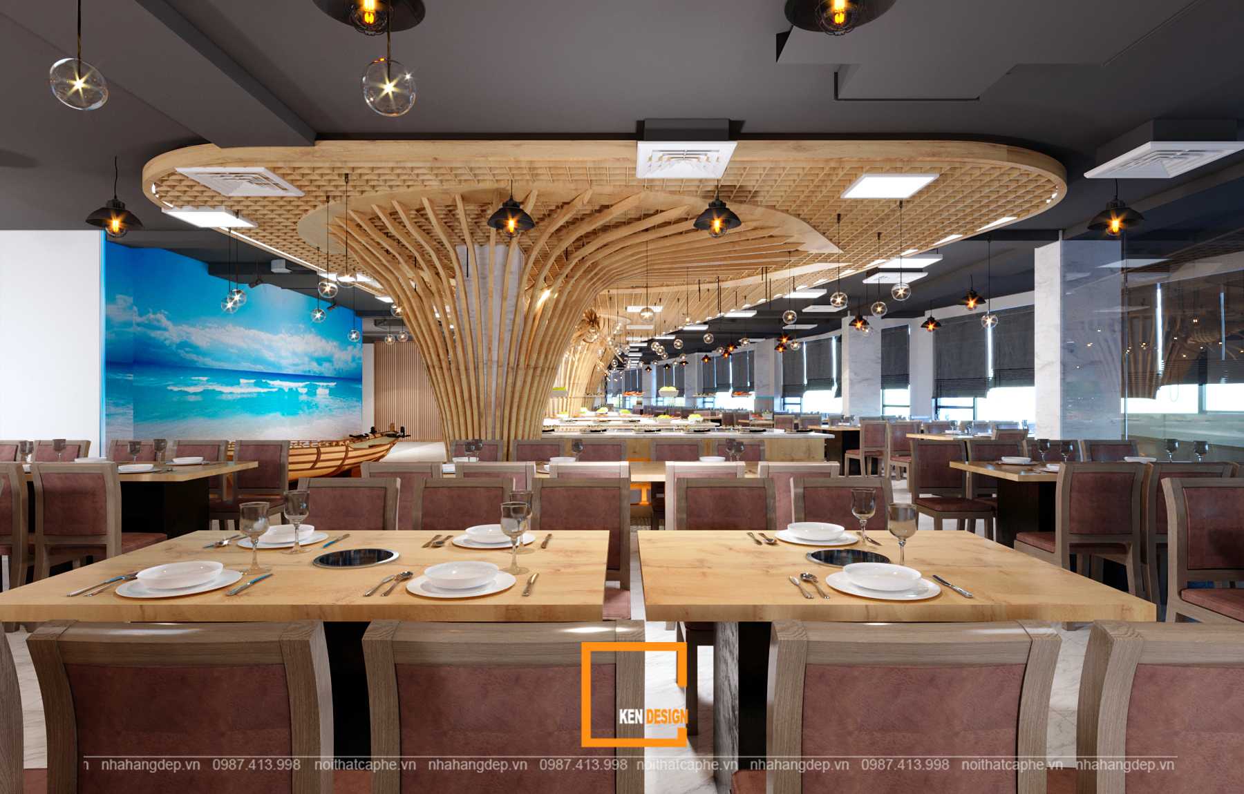 thiết kế nhà hàng buffet hải sản aquaman