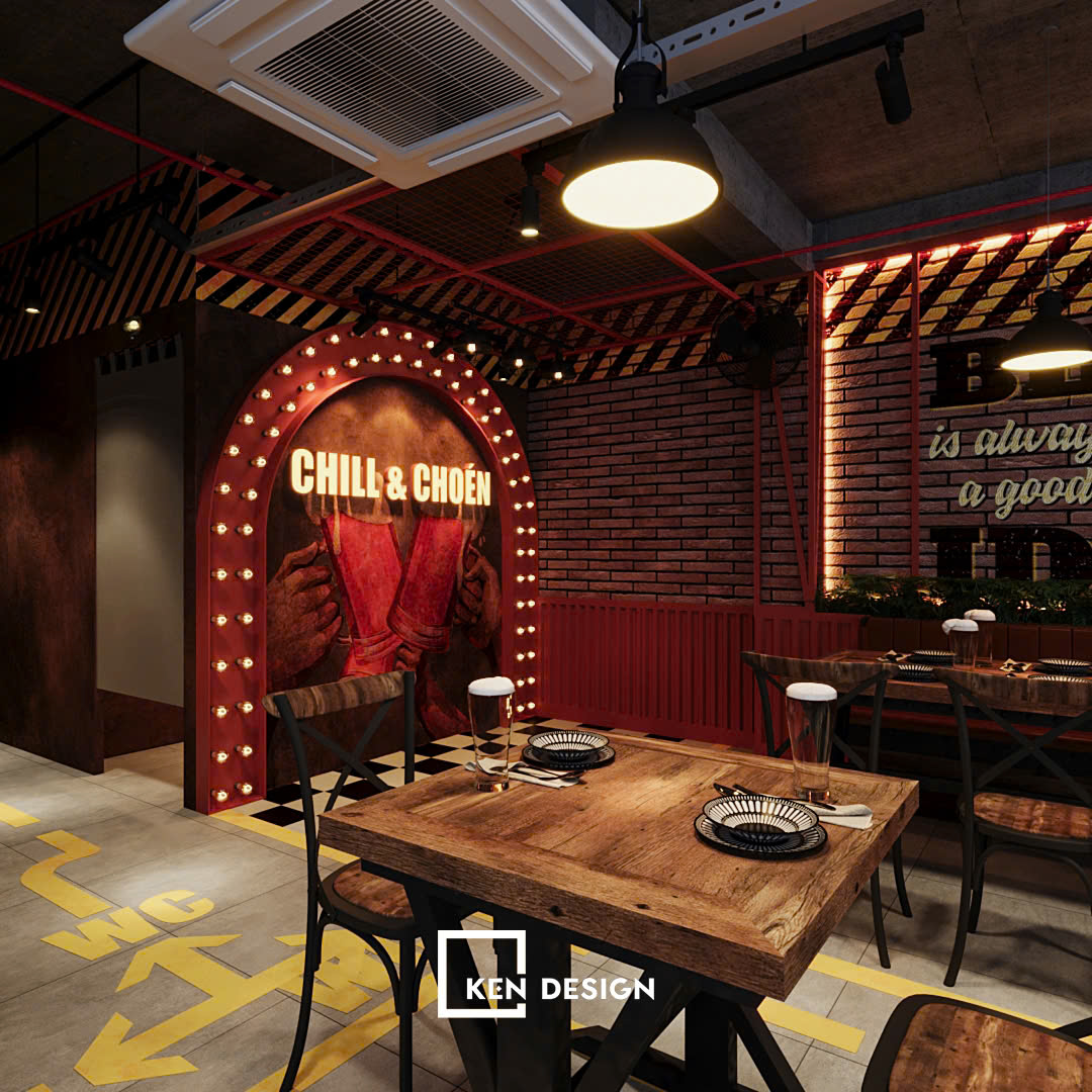 Thiết kế nhà hàng Chill&Choén tại Hà Nội