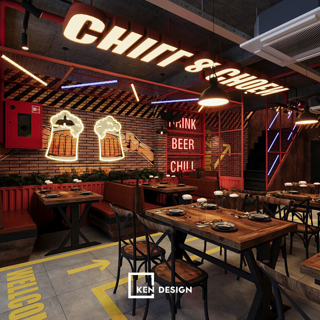 Thiết kế nhà hàng Chill&Choén tại Hà Nội