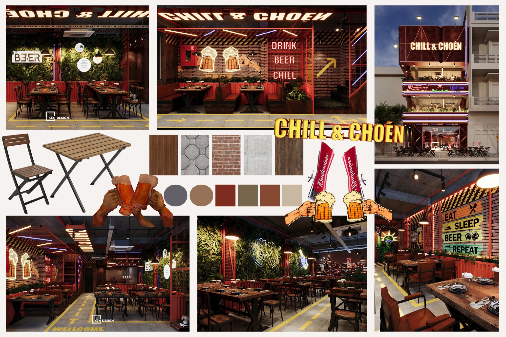 Thiết kế nhà hàng Chill&Choén tại Hà Nội
