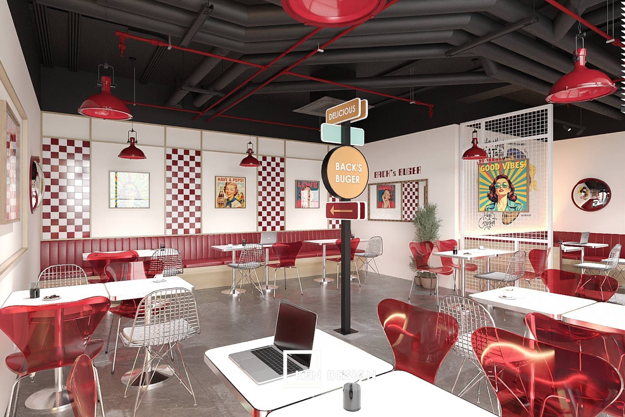 Tiêu chuẩn thiết kế khu vực khách ngồi cho nhà hàng fast food