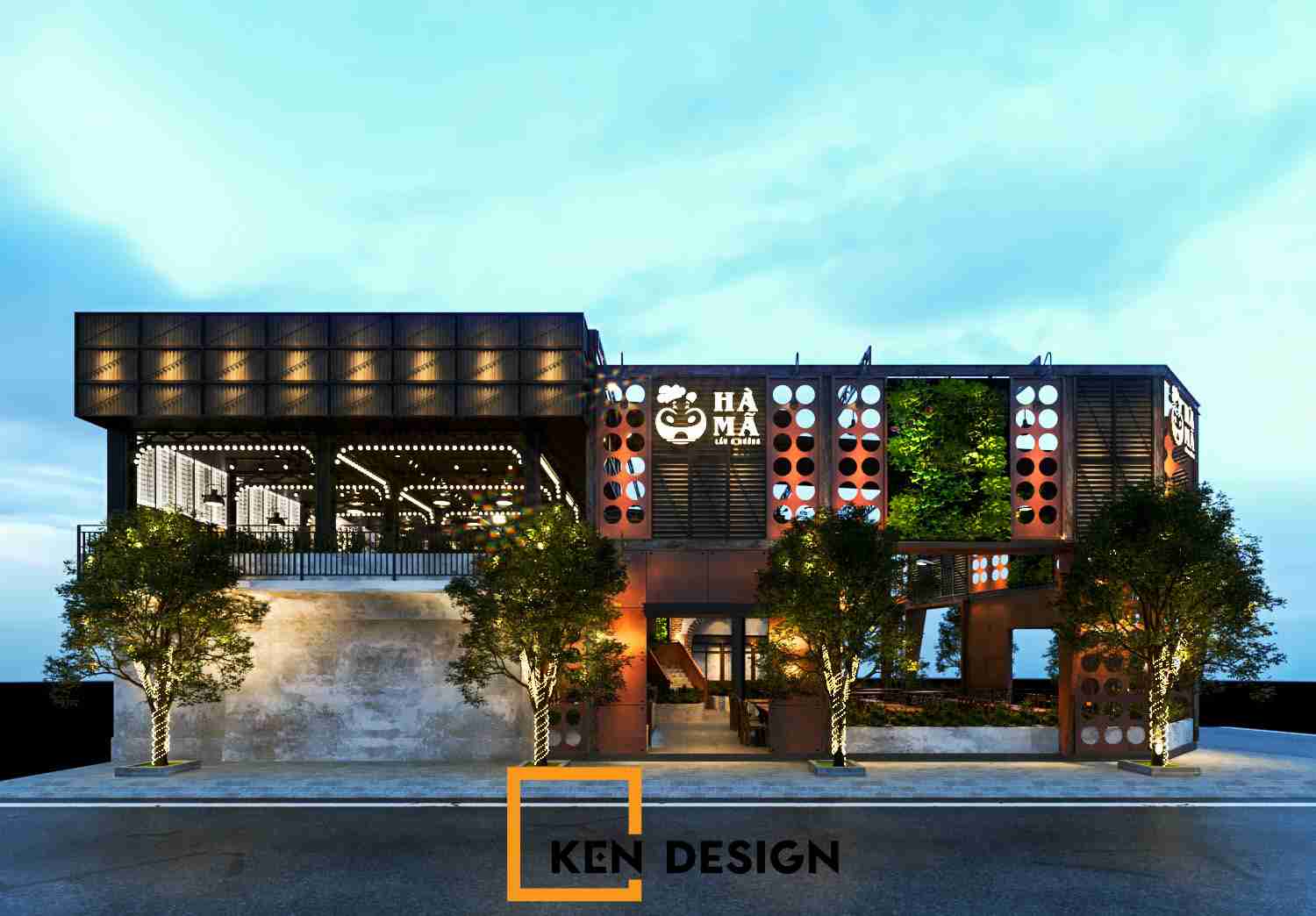 thiết kế nhà hàng Hà Mã Lê Văn Việt