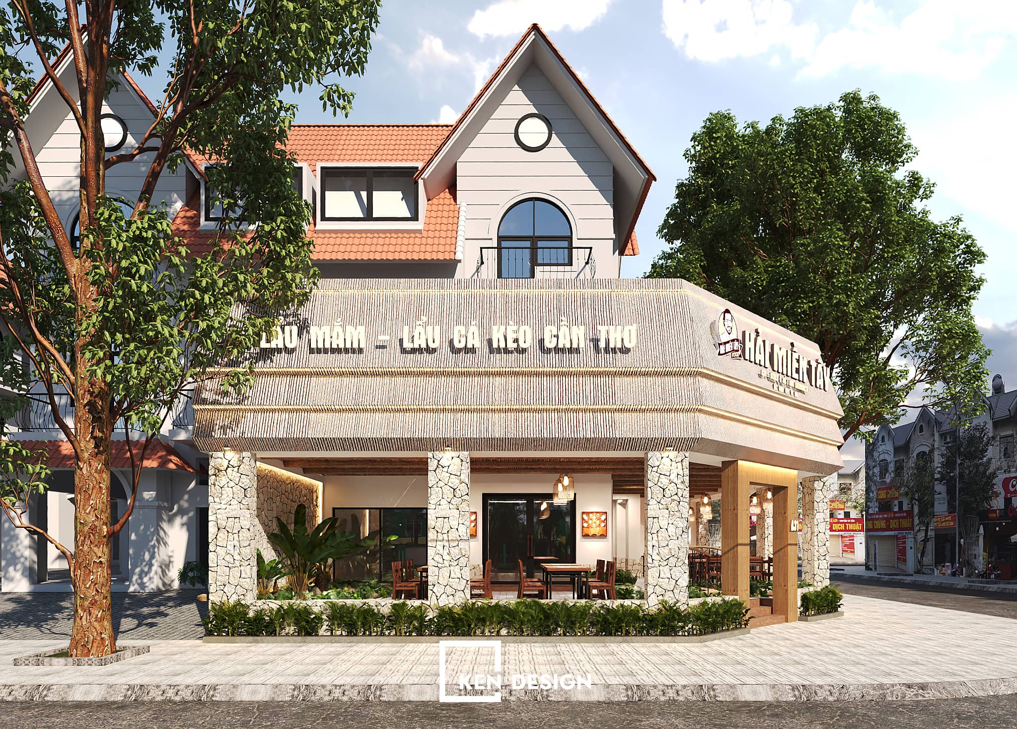 thiết kế nhà hàng lẩu mắm Hải Miền Tây