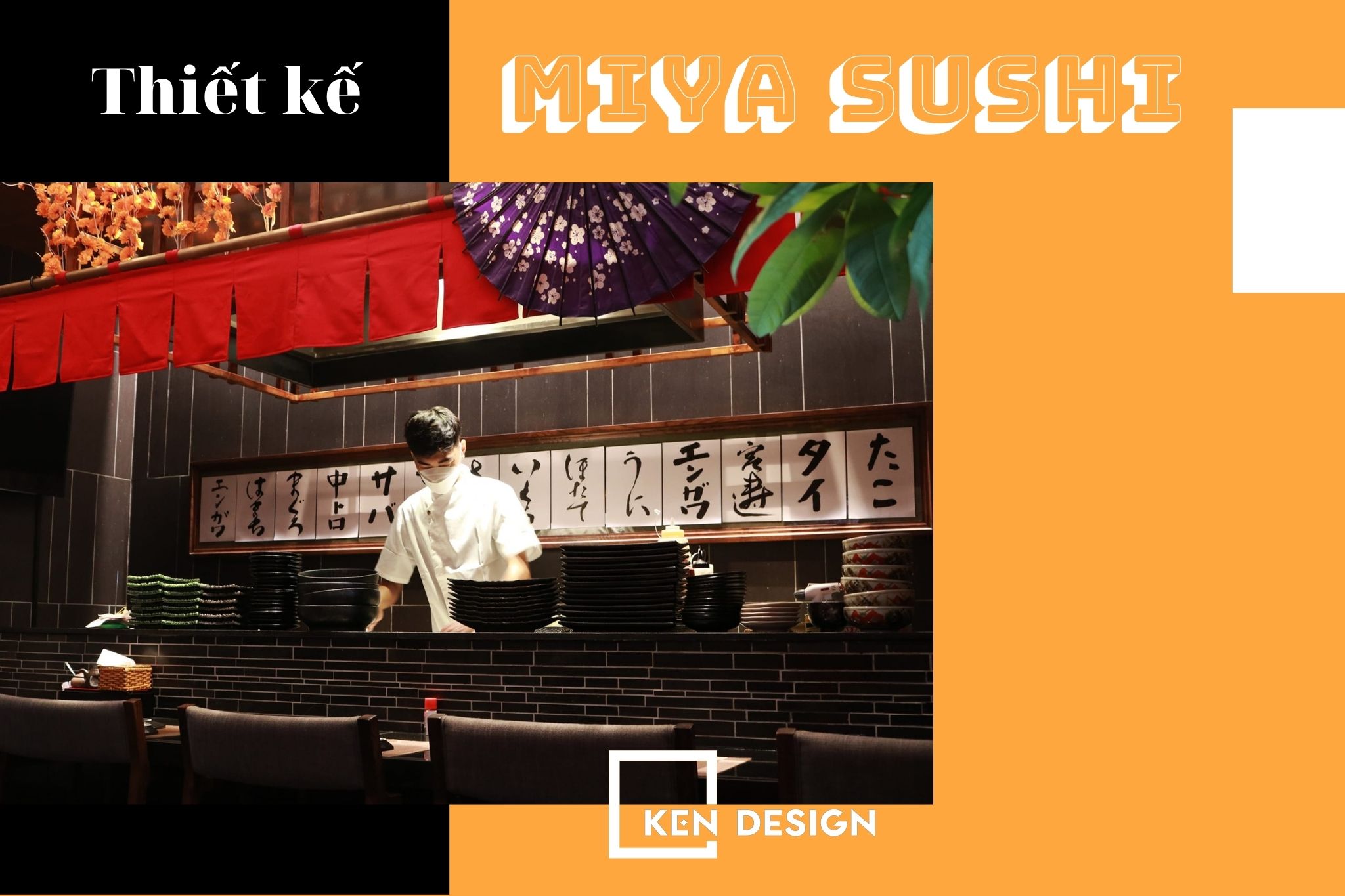 thiết kế nhà hàng Miya Sushi