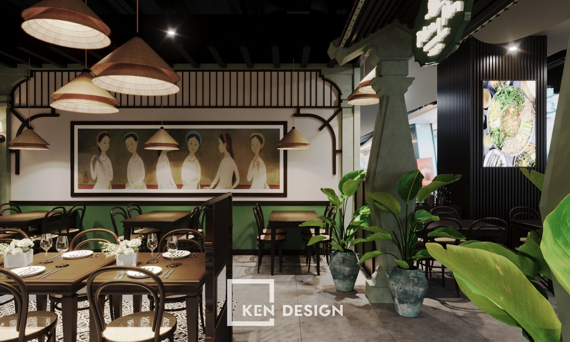 thiết kế nhà hàng Phương Nam