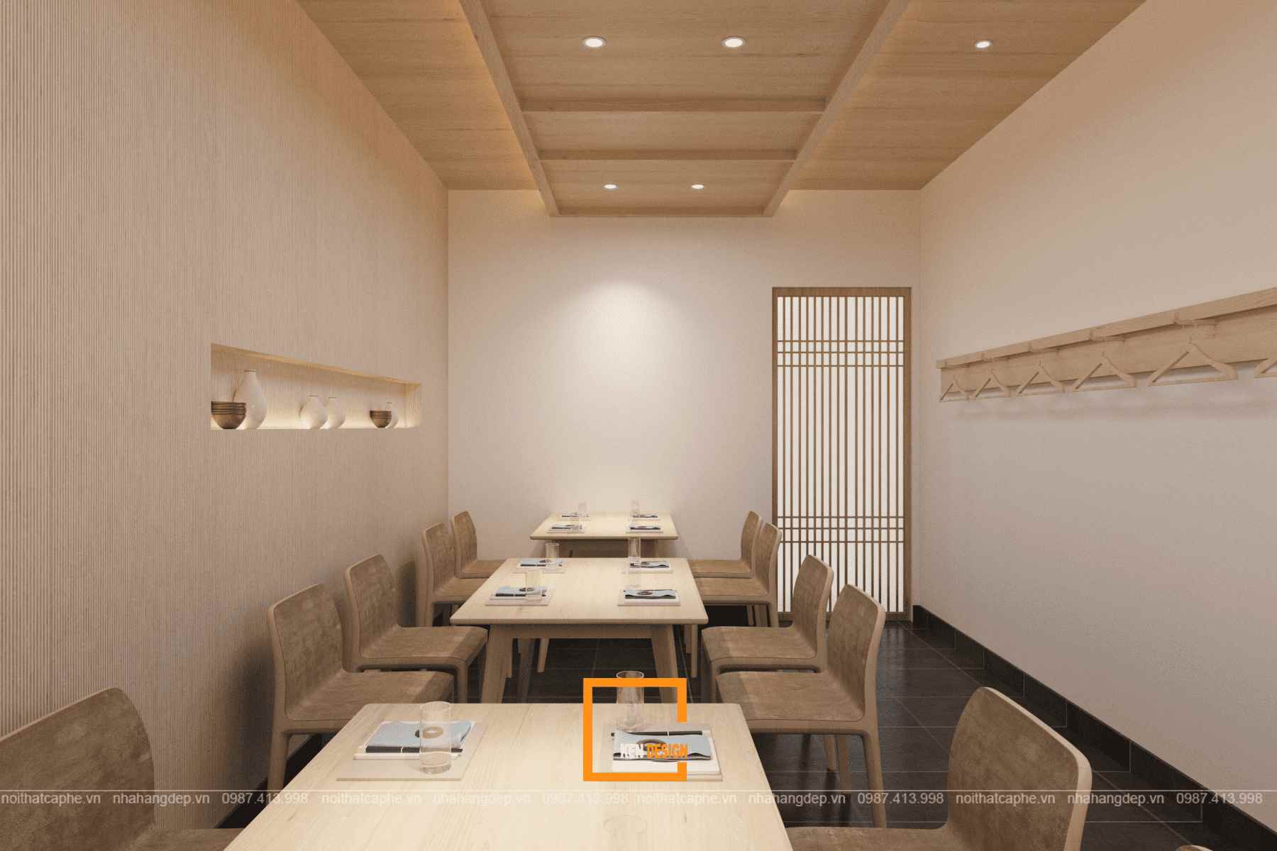 thiết kế nhà hàng sushi nhật bản Ikeda
