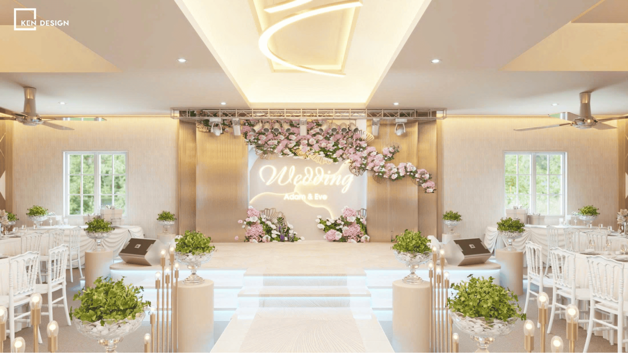 Thiết kế nhà hàng tiệc cưới Minh Trí