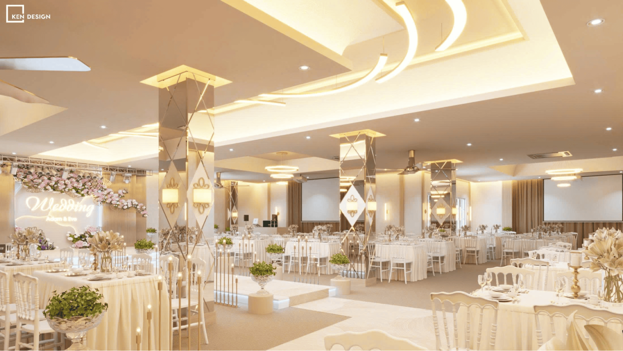 Thiết kế nhà hàng tiệc cưới Minh Trí