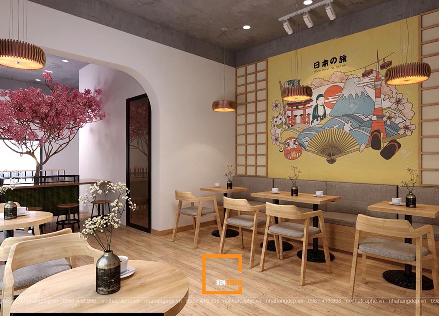 thiết-kế-quán-cafe-phong-cách-Nhật-Bản
