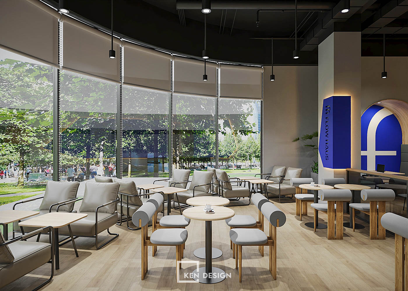 Thiết kế quán cafe coworking FLOW HAUS tại Lê Văn Lương