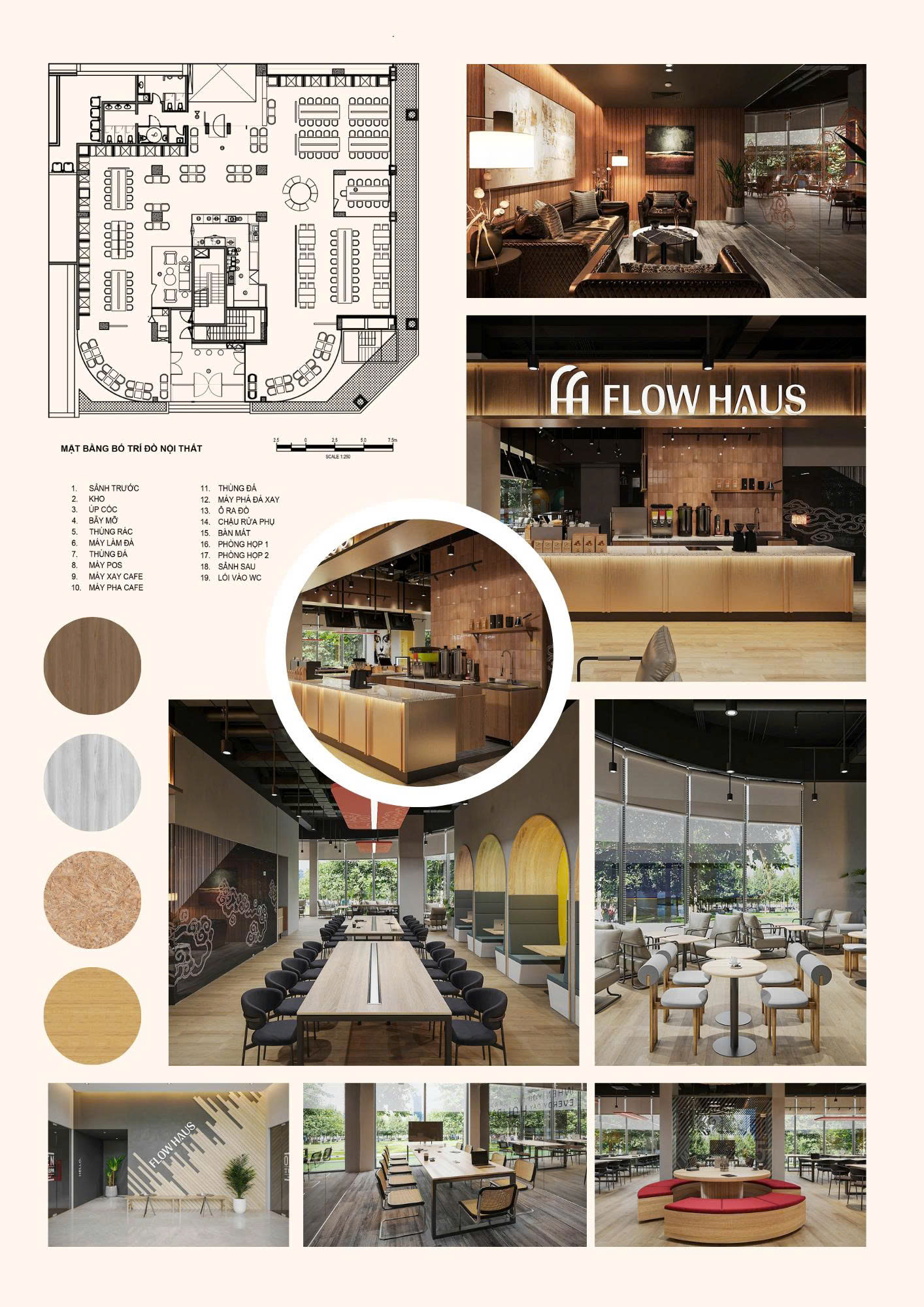 Thiết kế quán cafe coworking FLOW HAUS tại Lê Văn Lương