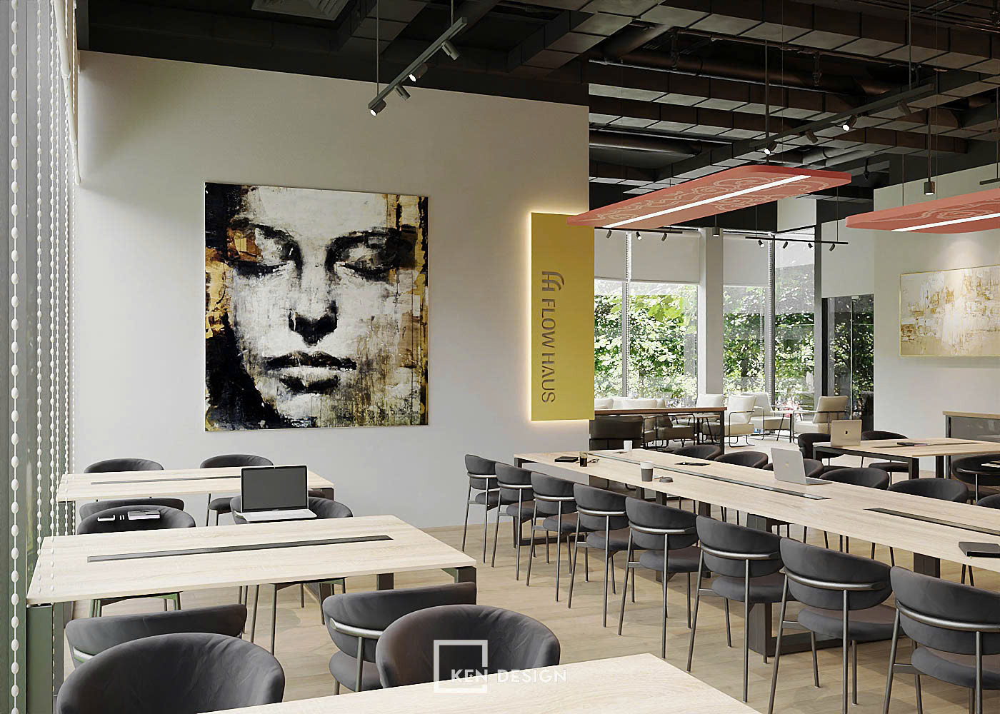 Thiết kế quán cafe coworking FLOW HAUS tại Lê Văn Lương