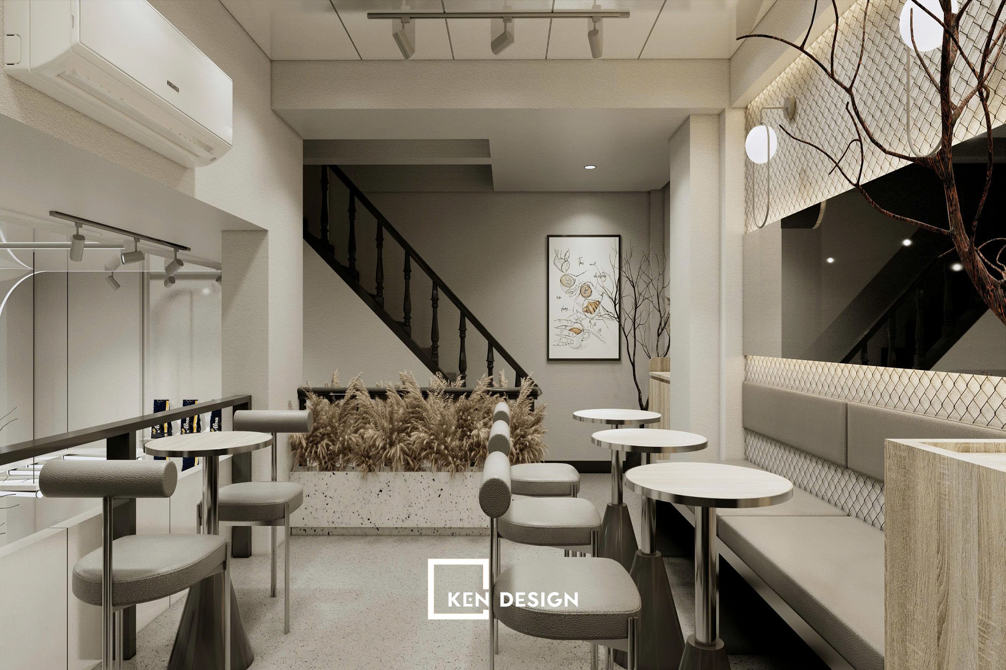 Thi công quán cafe Phiêu tại mặt đường Thái Thịnh