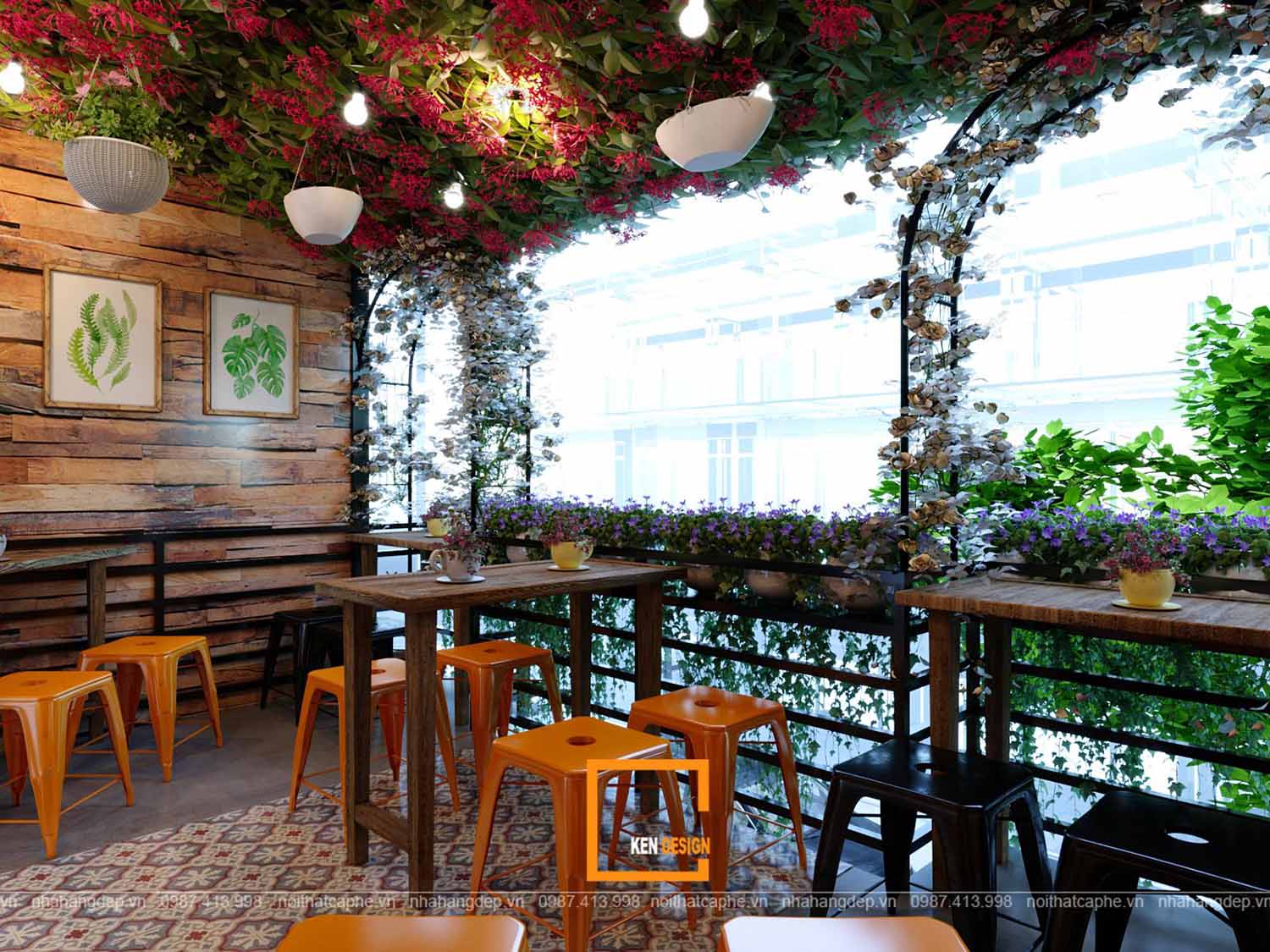 Thiết kế quán cà phê phong cách Tropical tại Hồ Chí Minh