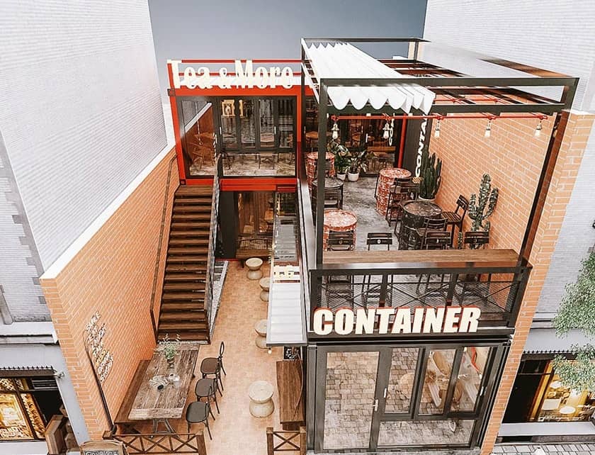 Thiết kế quán cafe không gian mở 