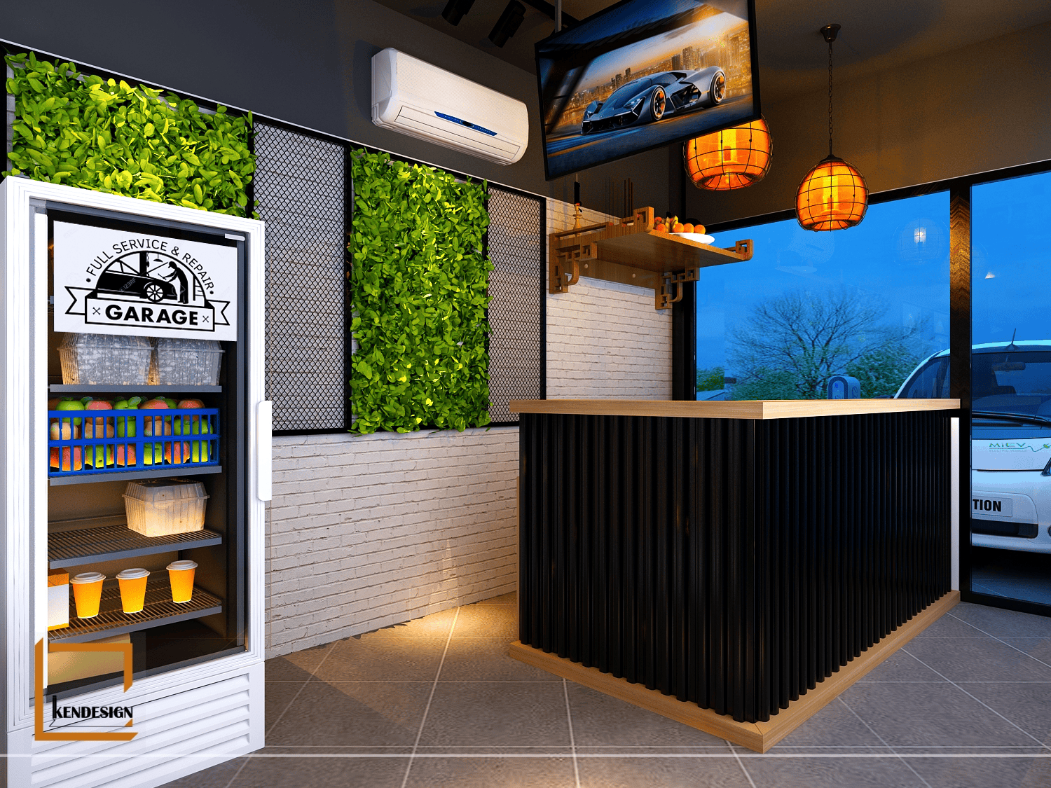 Thiết kế quán cafe khung thép 2 tầng phù hợp với mô hình takeaway