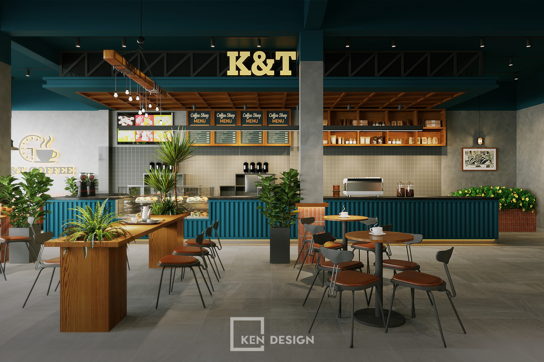 Dự án thiết kế quán cafe K&T Quy Nhơn - Bình Định