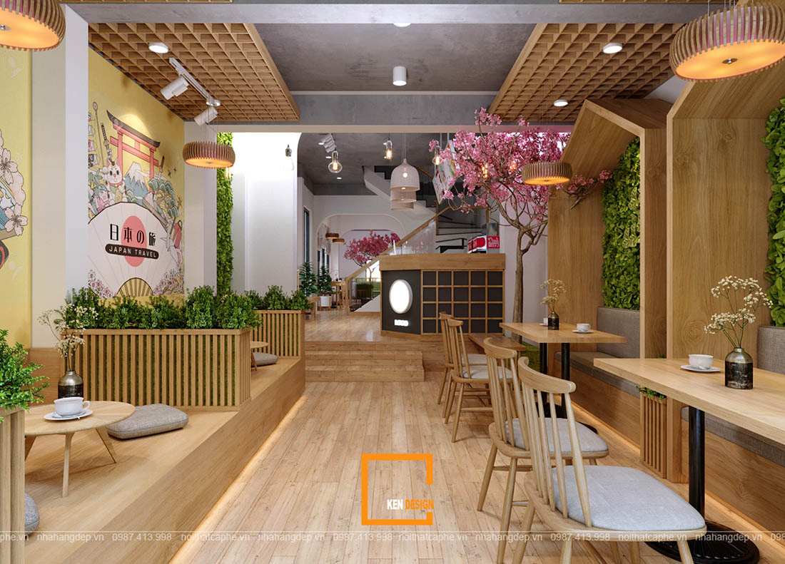 thiết kế quán cafe nhỏ 40m2 