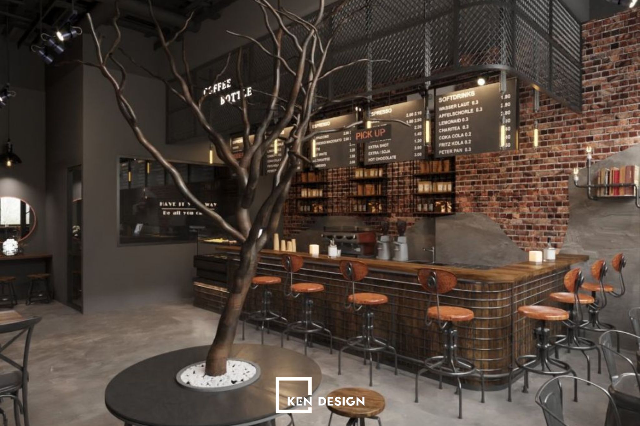 thiết kế quán cafe nhỏ xinh