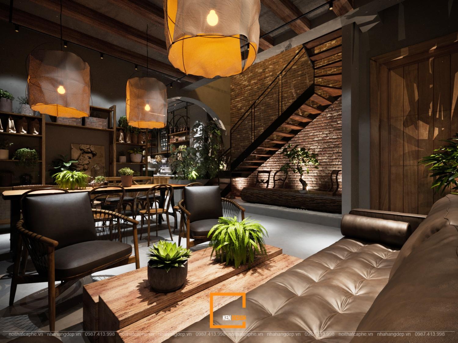 Thiết kế quán cà phê phong cách Rustic tại Hồ Chí Minh