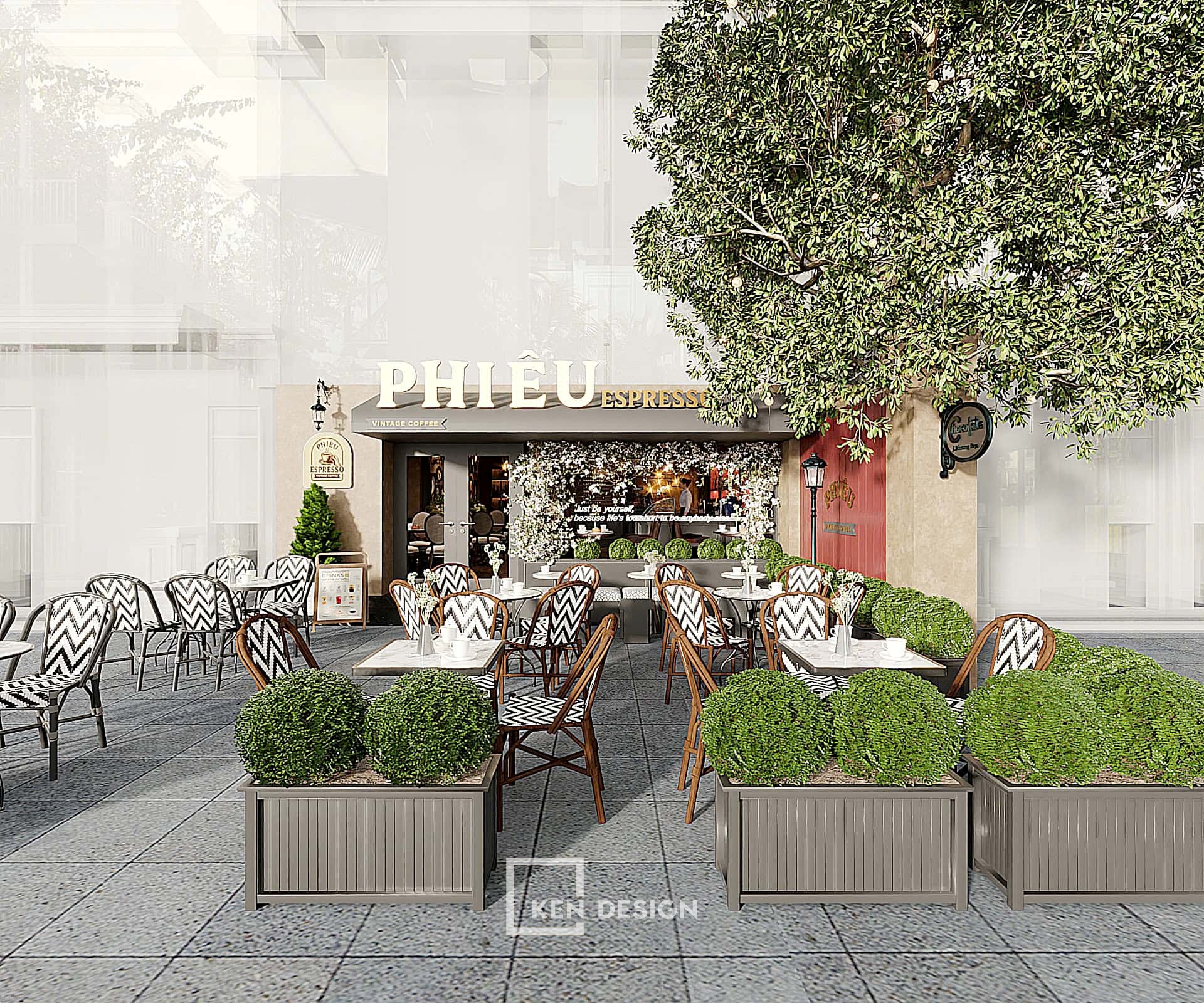 Thiết kế quán cafe Phiêu tại Ba Đình