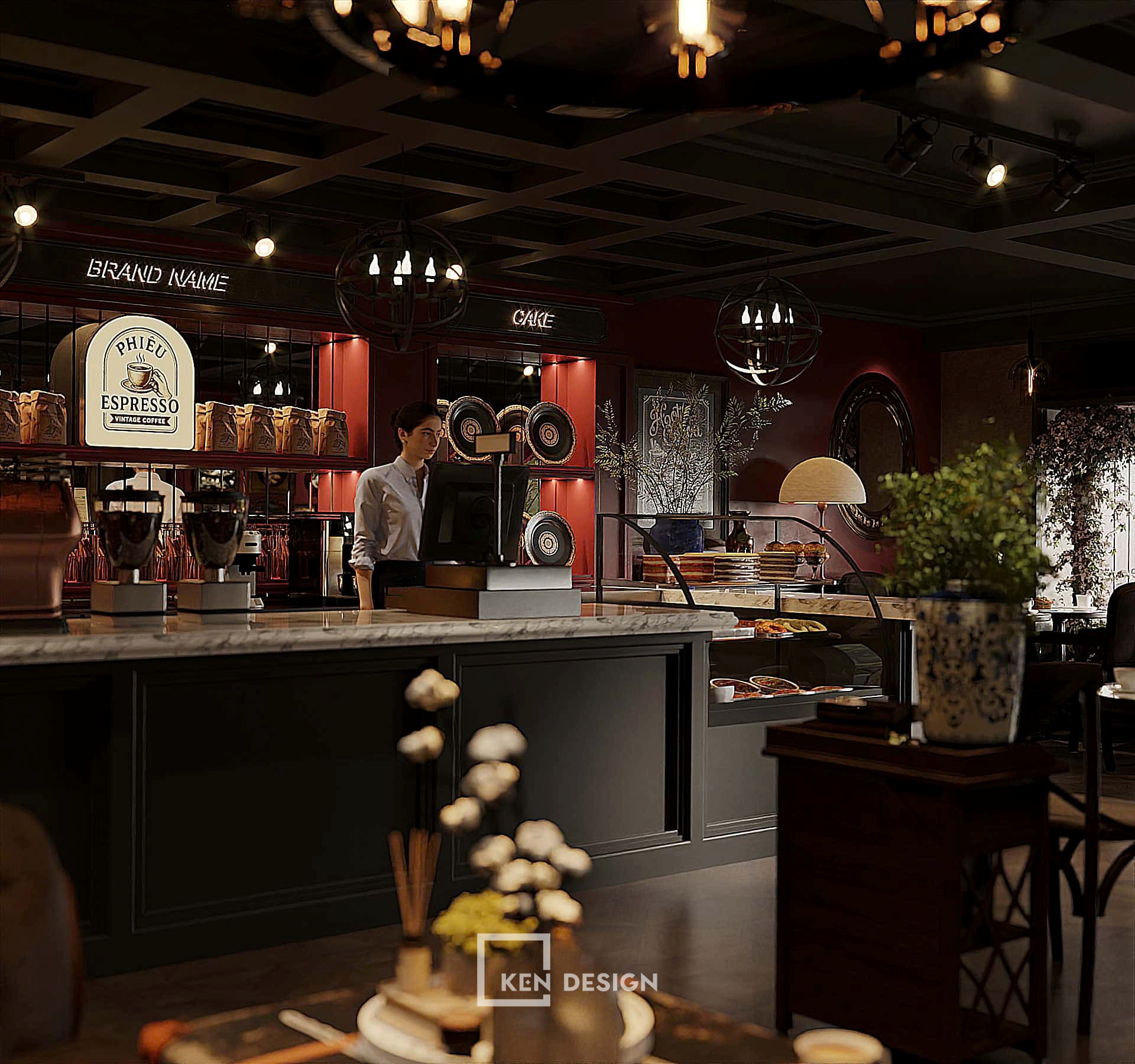 Thiết kế quán cafe Phiêu tại Ba Đình