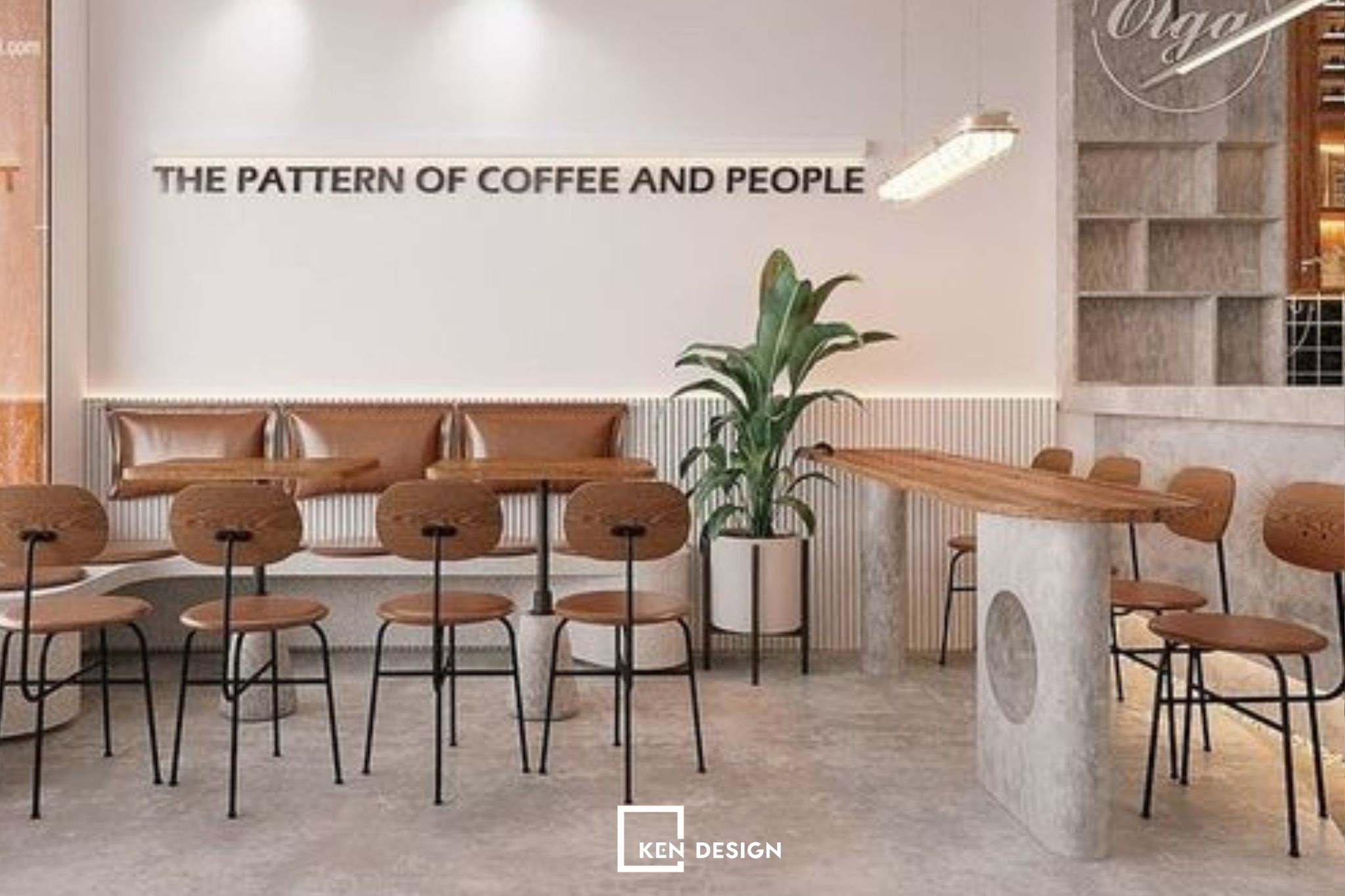 thiết kế quán cafe phong cách hiện đại