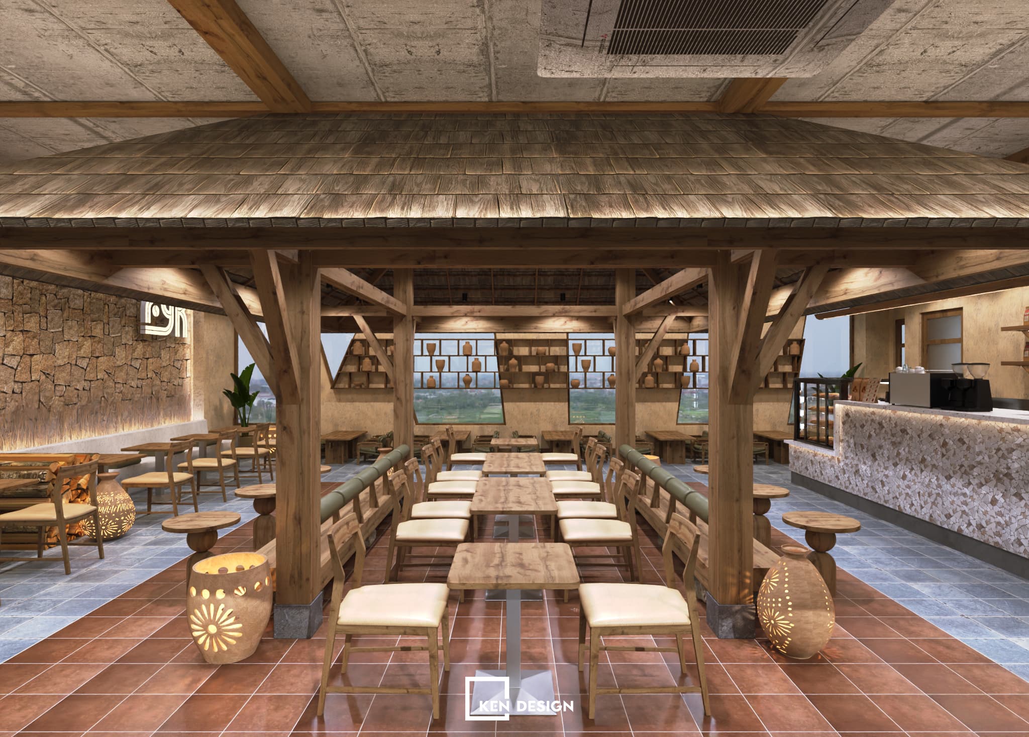 thiết kế quán Fu.yn.ka cafe tại Phúc Yên