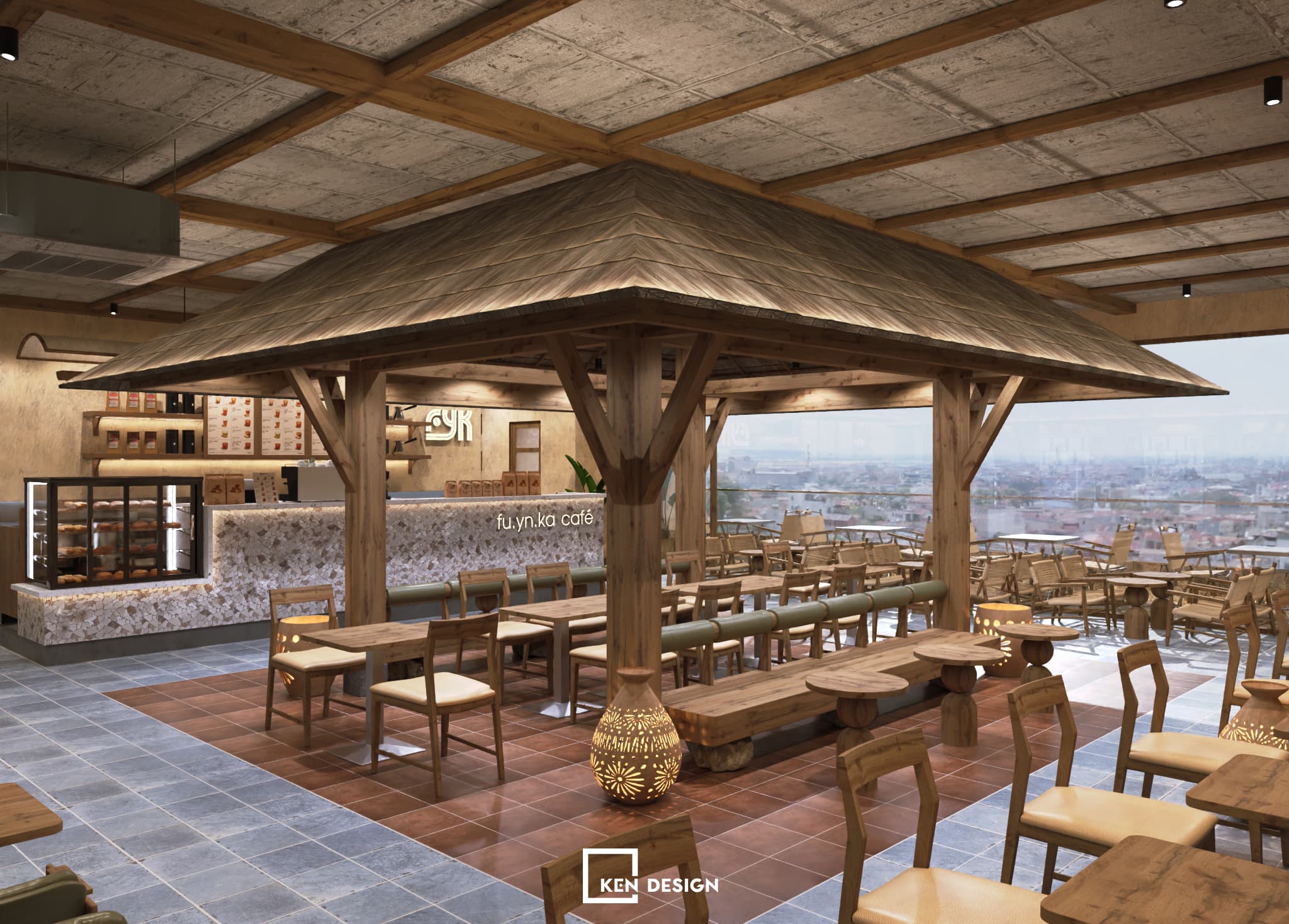 thiết kế quán Fu.yn.ka cafe tại Phúc Yên